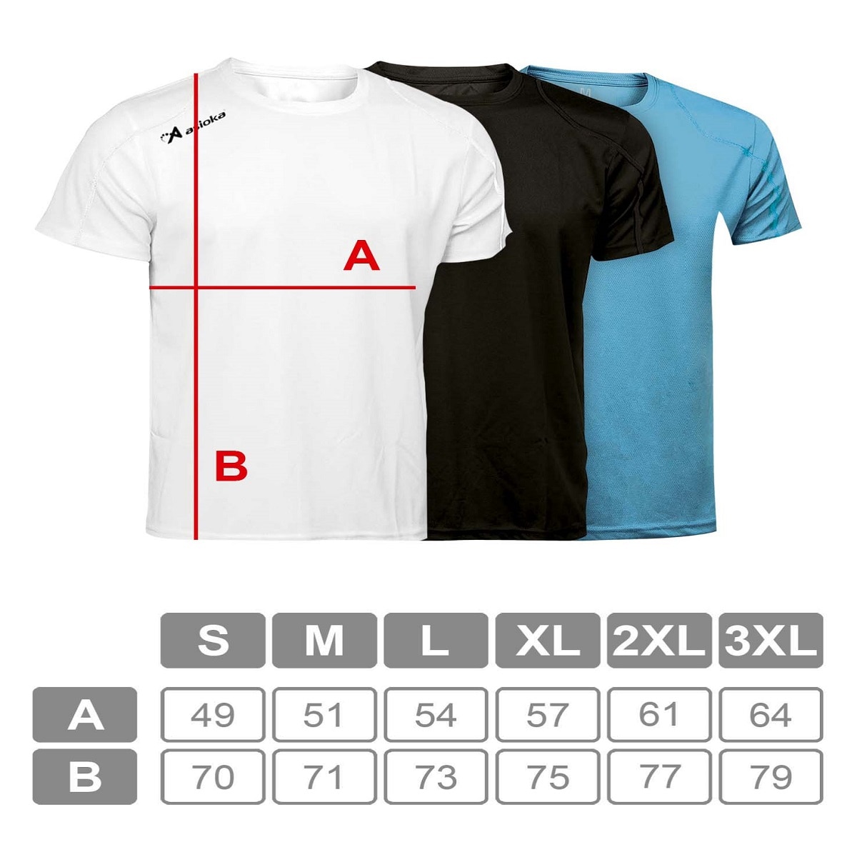 Pack 3 camisetas deportivas de hombre RIO Asioka - Negro / Azul / Blanco Negro / Azul / Blanco-7