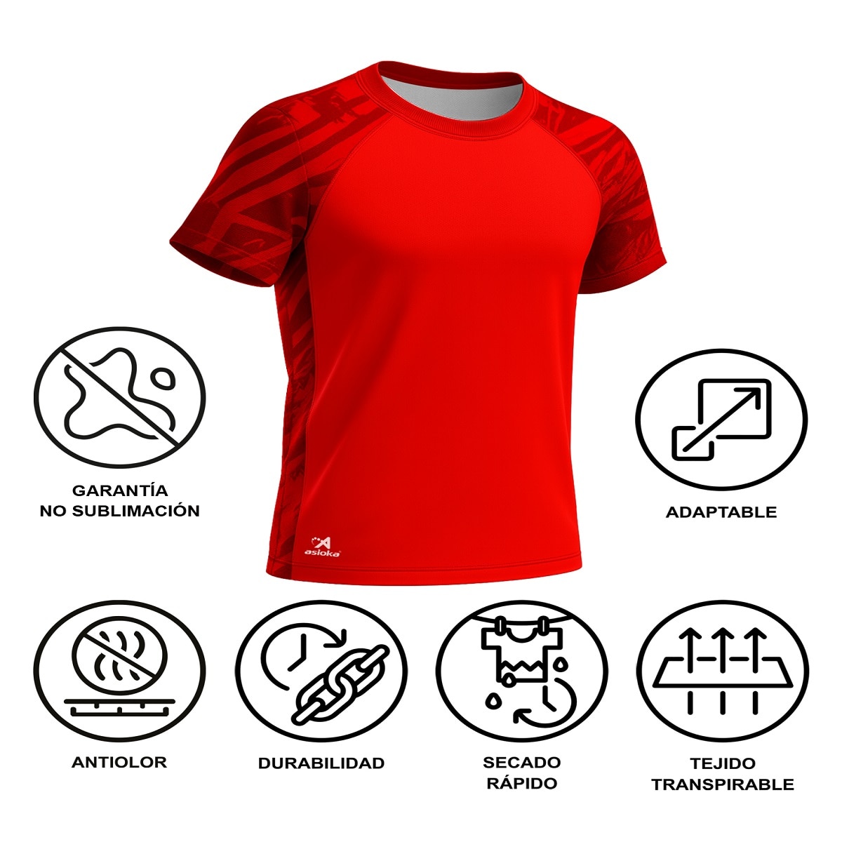 Imagen 7 de Camiseta de Running de hombre VALENCIA Asioka - Rojo Rojo