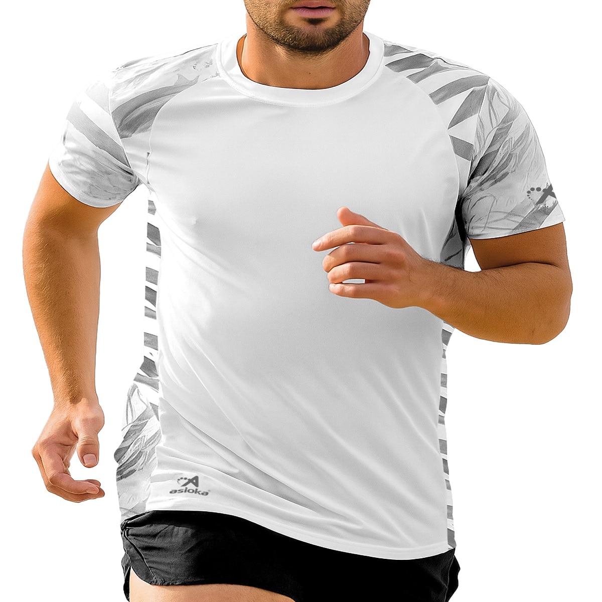 Imagen 3 de Camiseta de Running de hombre VALENCIA Asioka - Blanco / Gris Blanco / Gris
