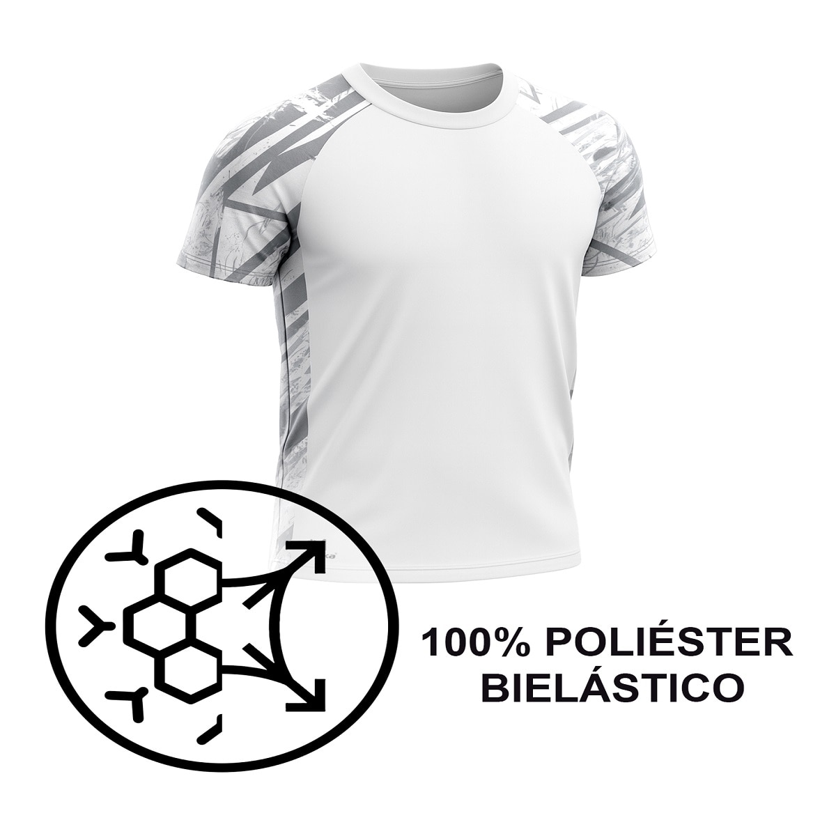 Imagen 5 de Camiseta de Running de hombre VALENCIA Asioka - Blanco / Gris Blanco / Gris