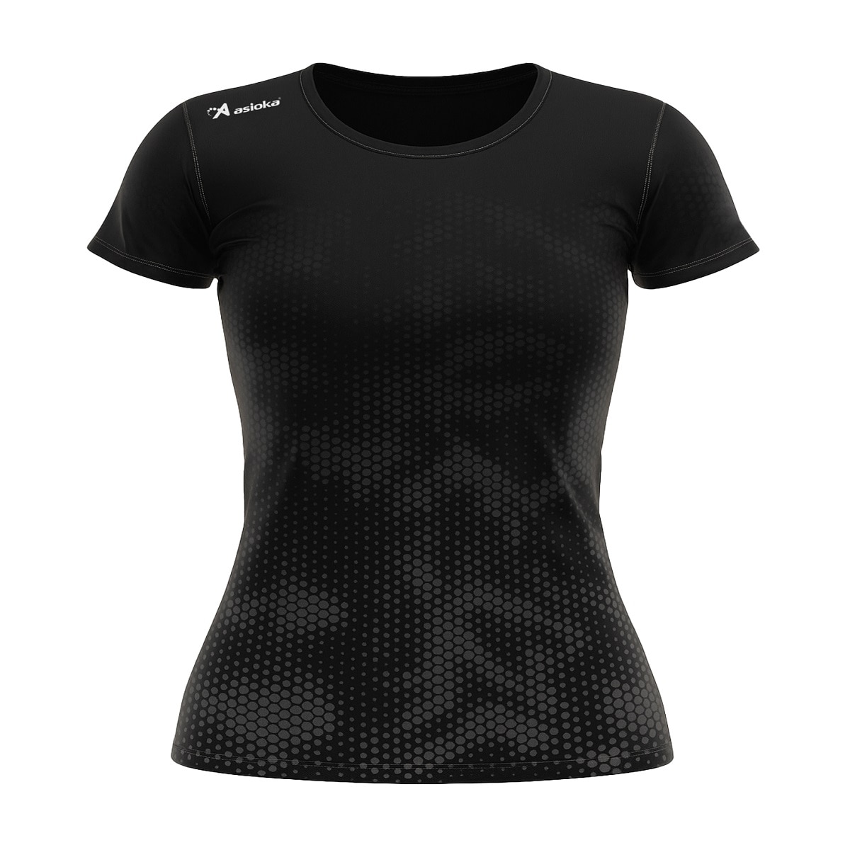 Asioka Camiseta de Running de mujer CASTELLÓN Negro / Gris