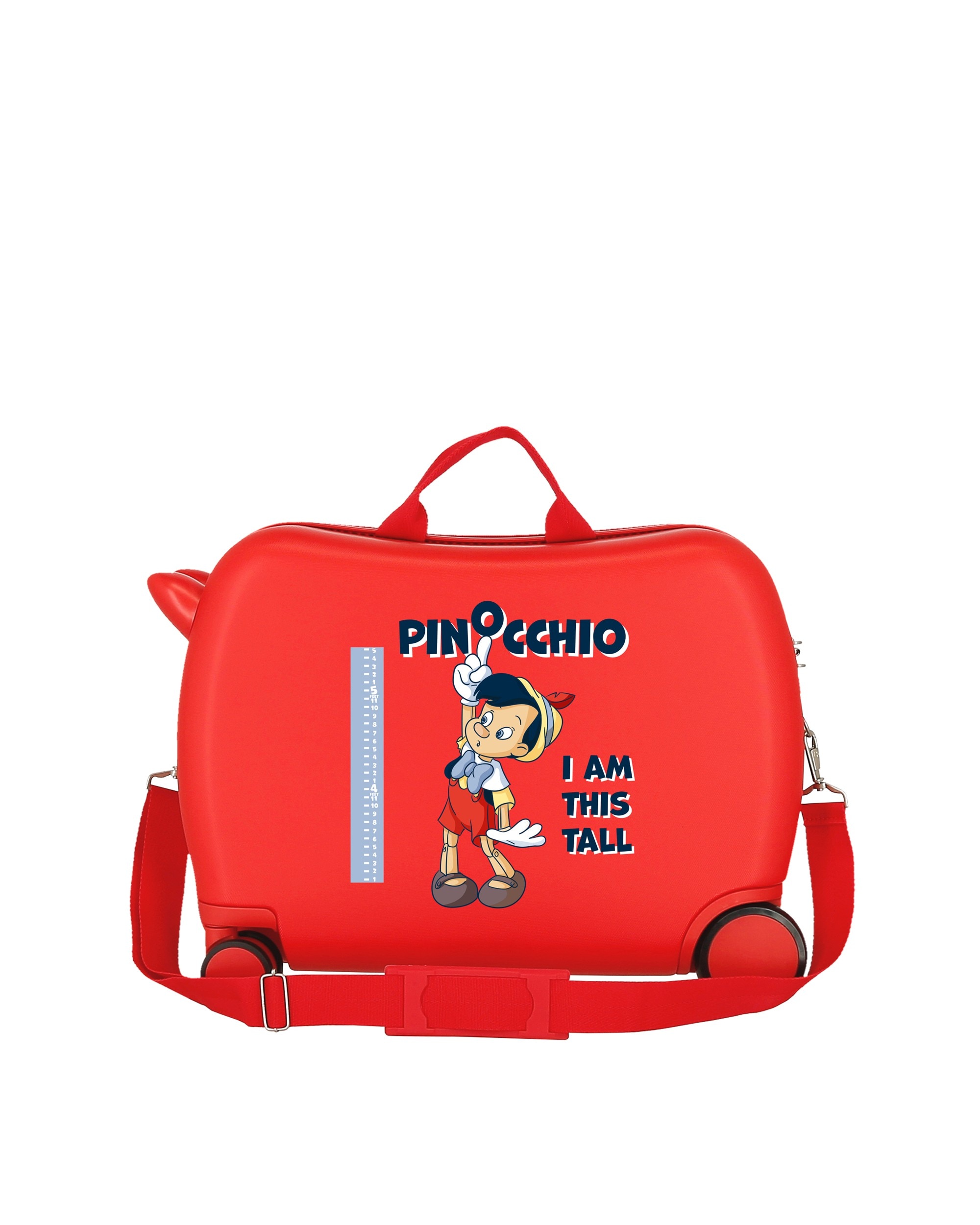 Mala de Cabine Infantil Pinocchio Rígida com Capacidade de 34l Vermelho-3