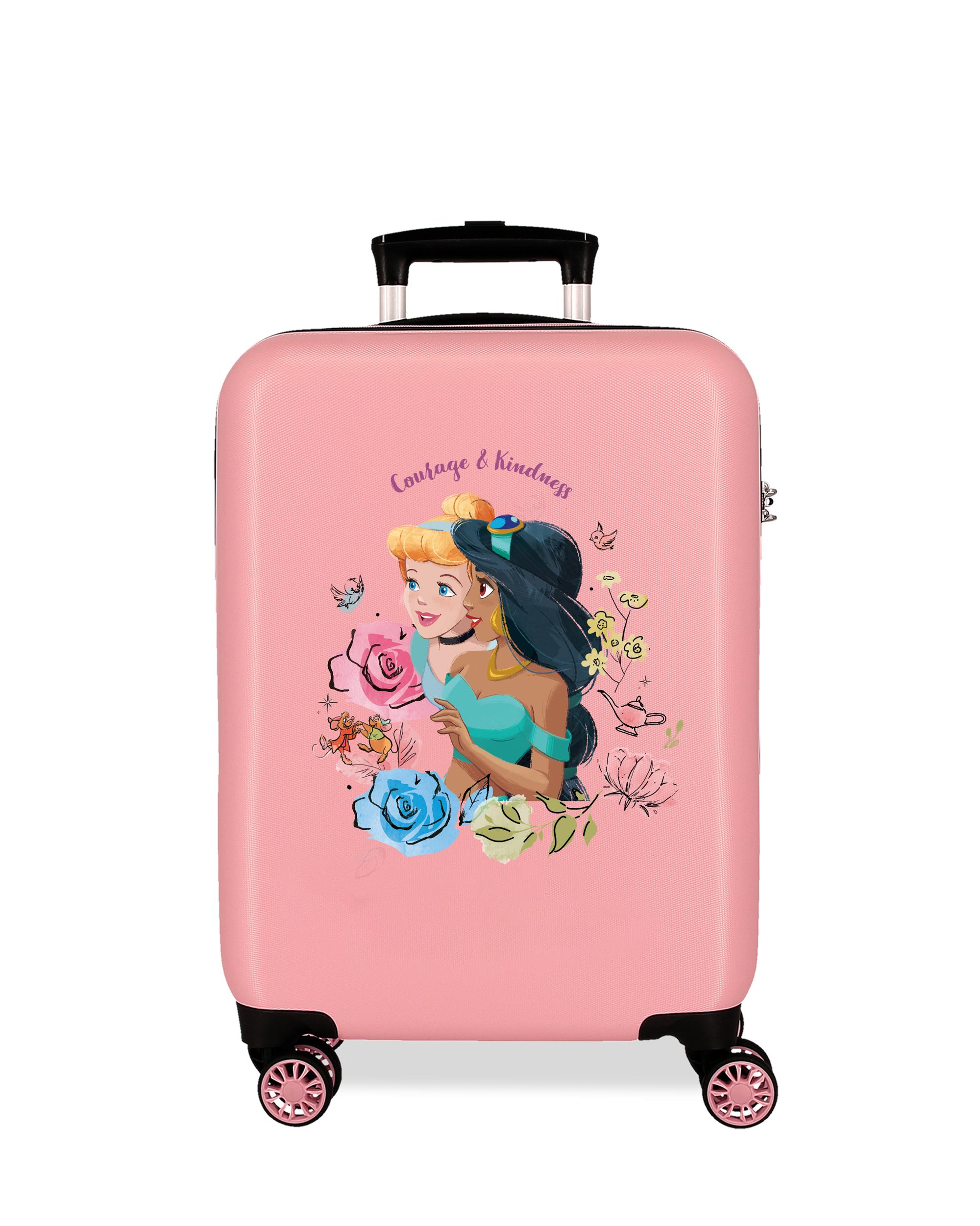 Mala de Cabine Infantil Princesas Courage & Kindness Rígida com Capacidade de 34l Rosa-1