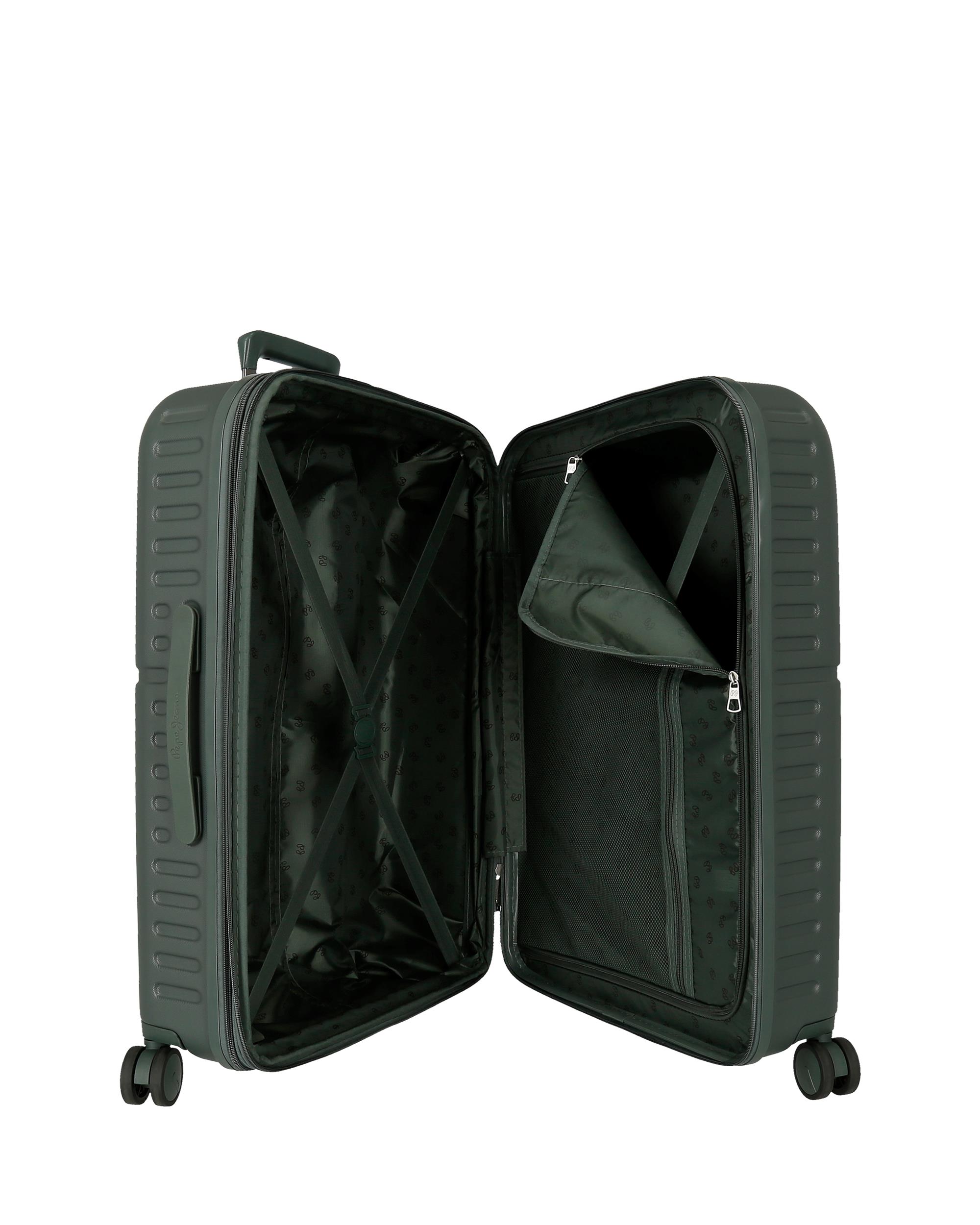 Maleta mediana Accent rígida expandible con capacidad de 79L - Pepe Jeans - Verde oscuro Verde oscuro-5