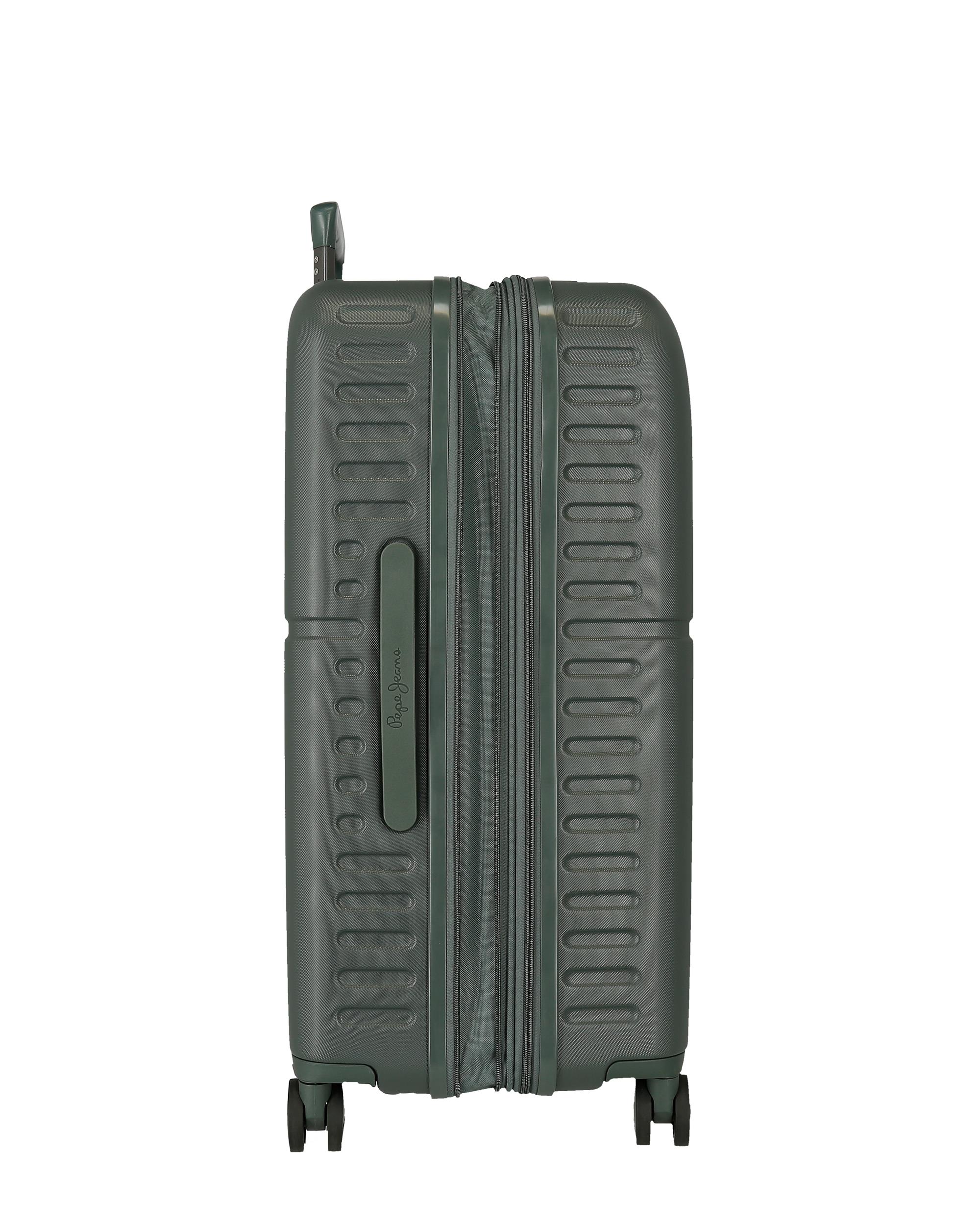 Maleta mediana Accent rígida expandible con capacidad de 79L - Pepe Jeans - Verde oscuro Verde oscuro-6