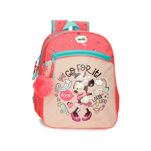 Imagen 0 de Mochila Disney Minnie Lovin Life 32cm con bolsillo frontal