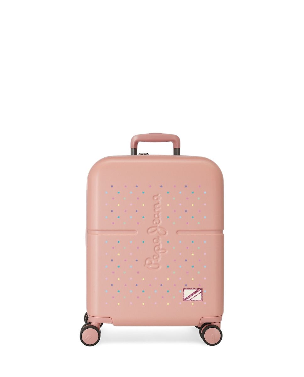 Maleta de cabina Carina rígida expandible con capacidad de 37L Rosa-1