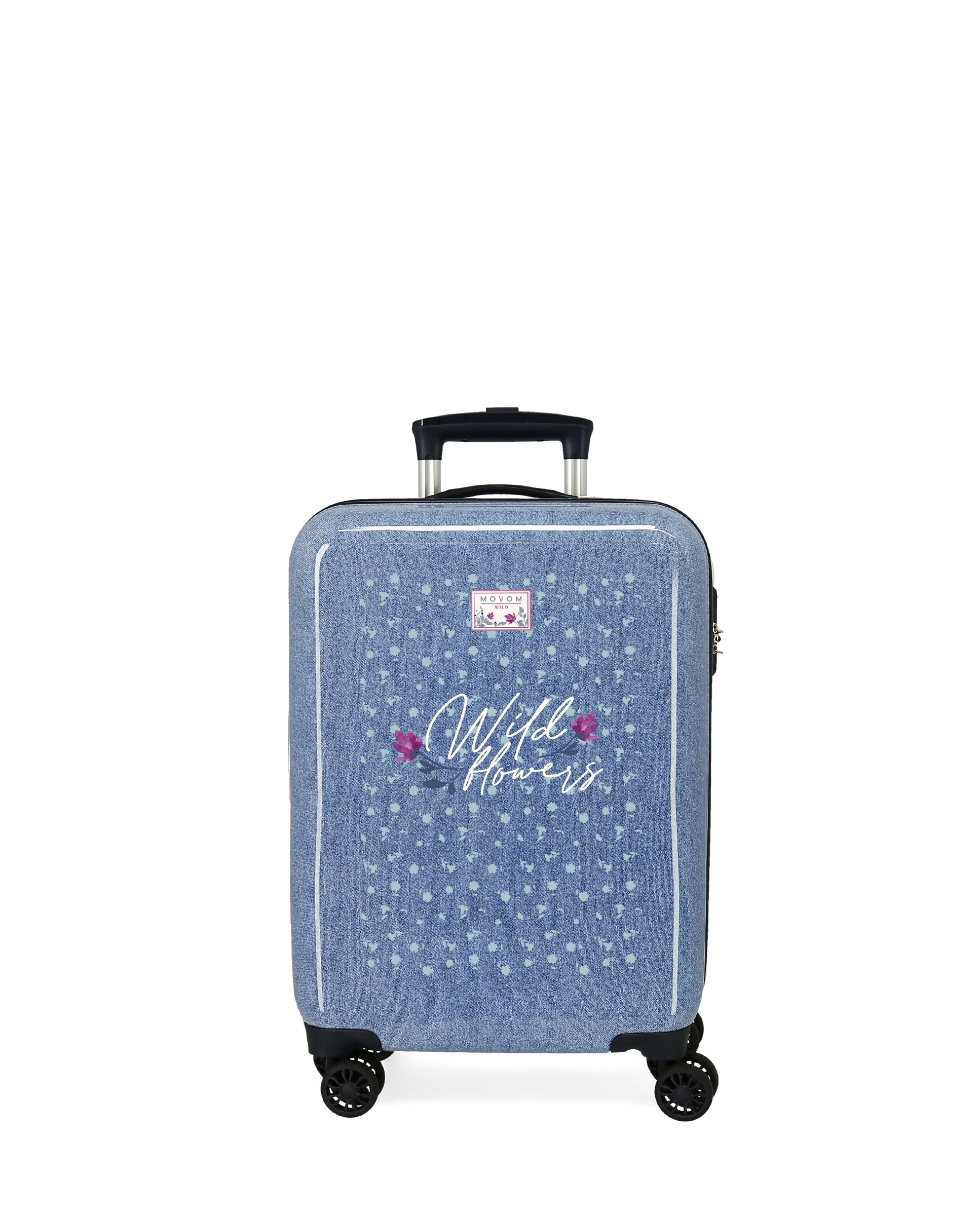 Movom - Maleta de cabina Wild Flowers rígida con capacidad de 34L.
