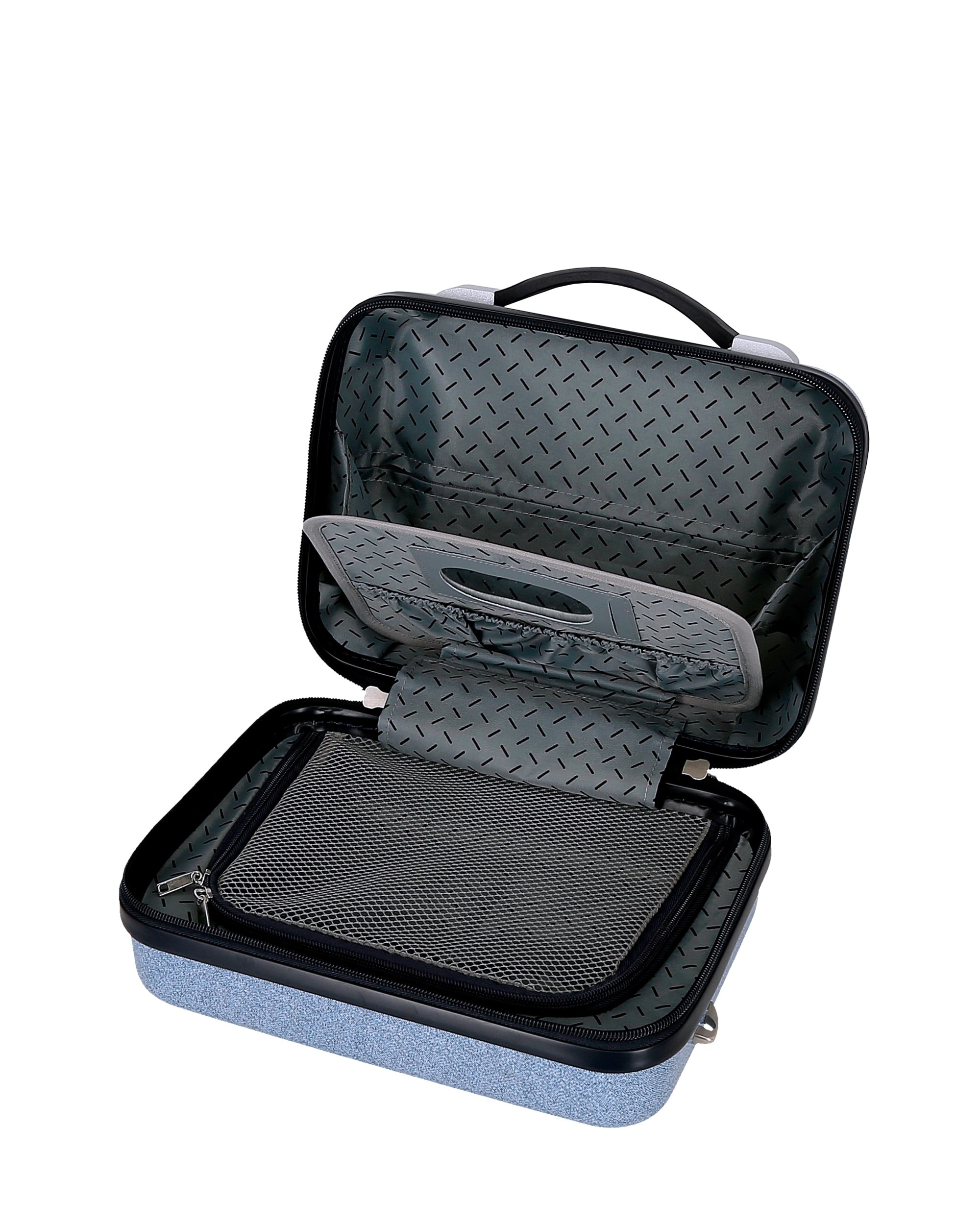 Necessaire Adaptável a Trolley Wild Flowers Rígido com Capacidade de 9l Azul-5