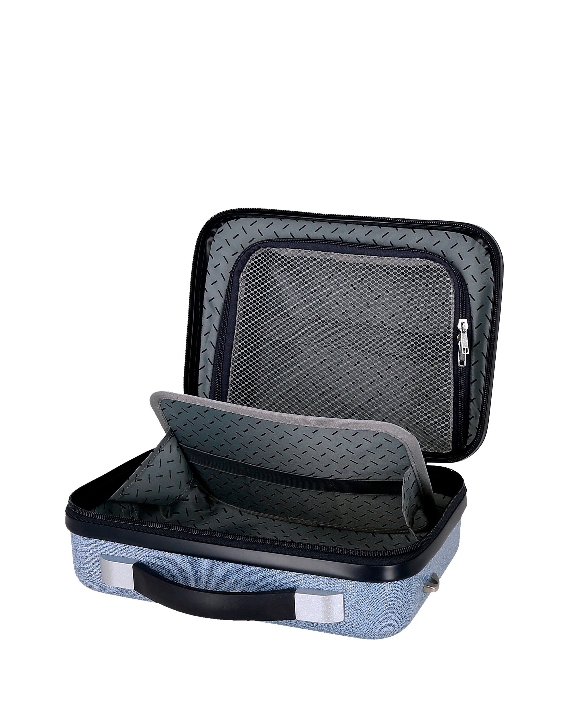 Necessaire Adaptável a Trolley Wild Flowers Rígido com Capacidade de 9l Azul-6