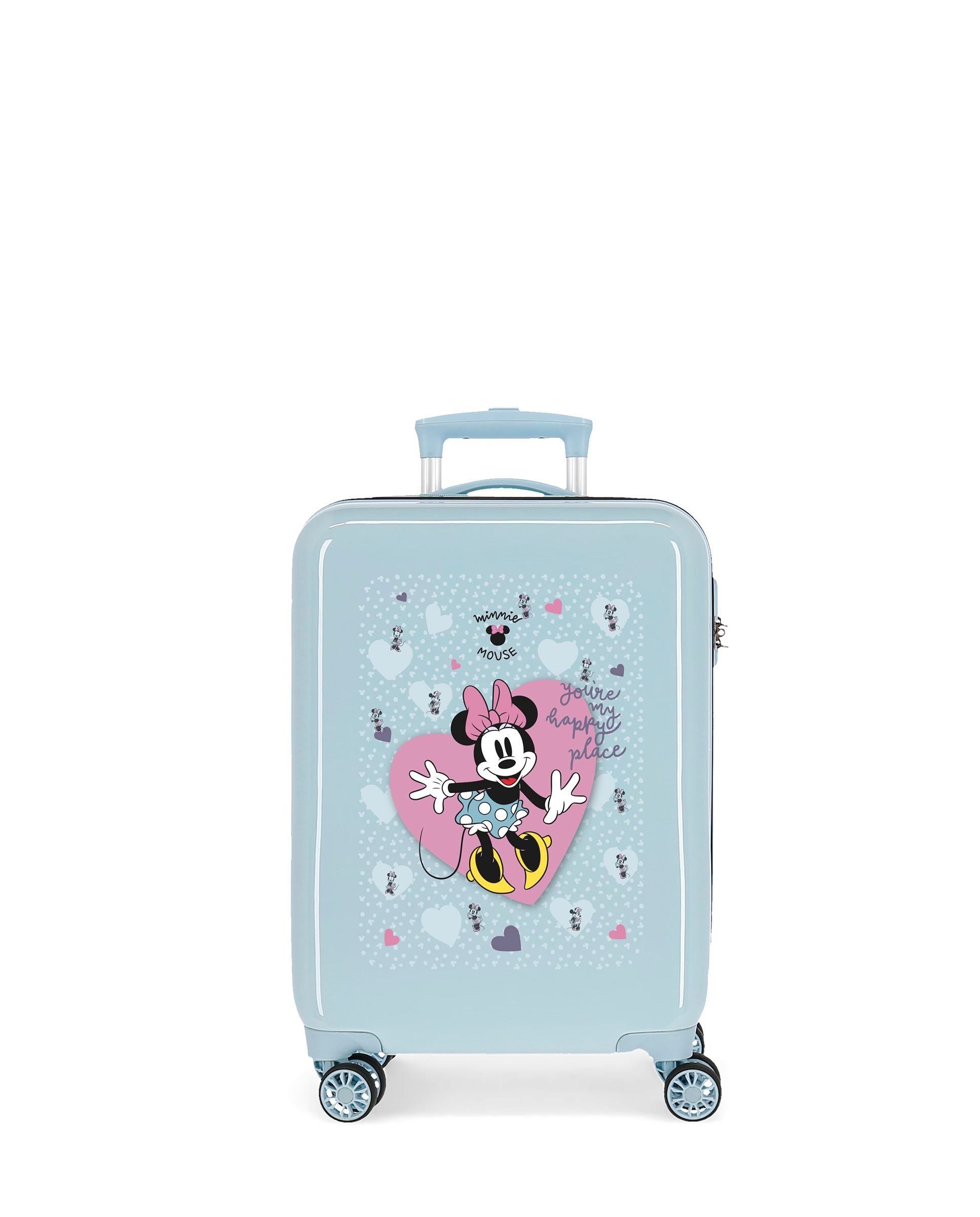 Disney - Maleta de cabina 55cm Minnie My happy place rígida con capacidad 34 Litros.