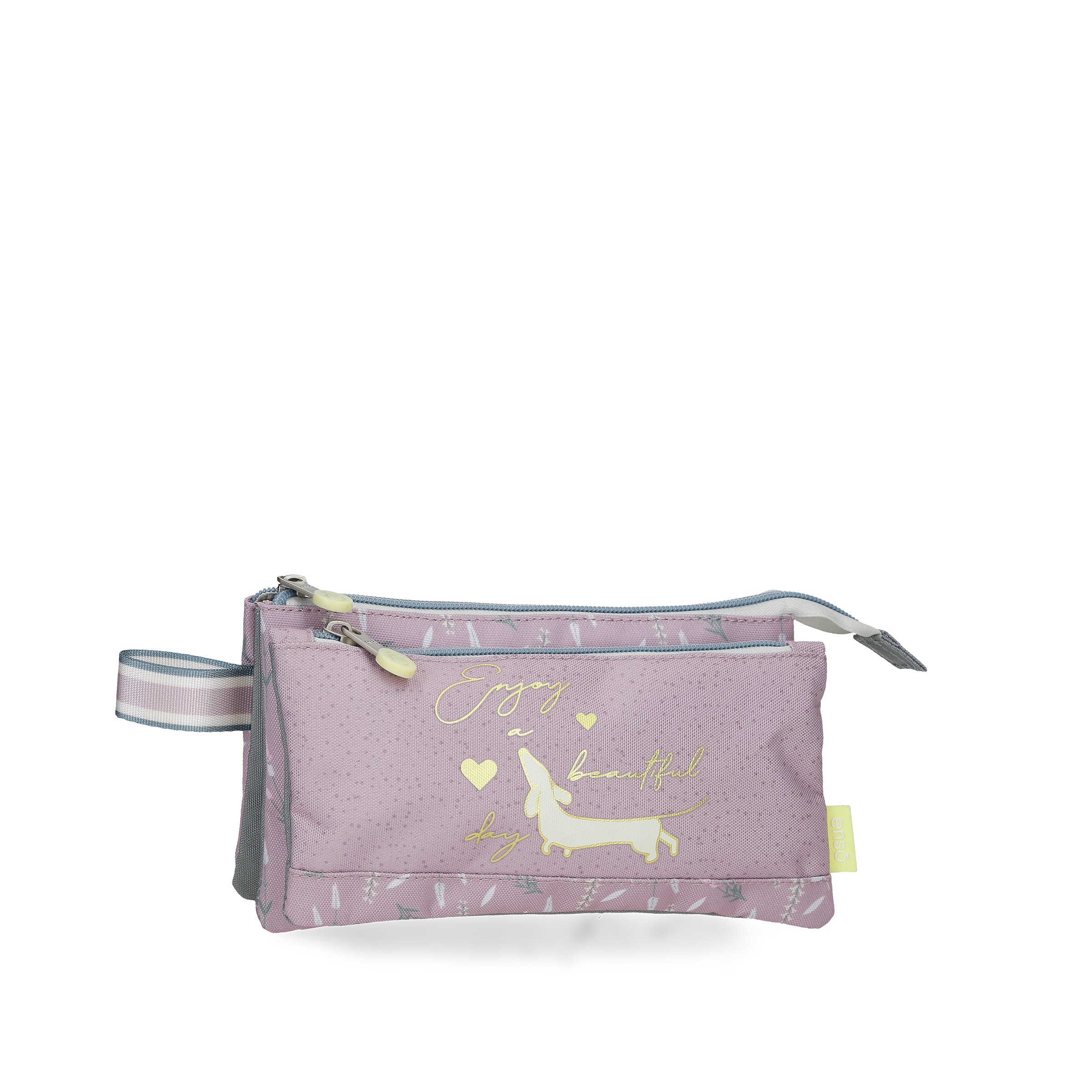 Estuche Triple ENSO (22 x 12 x 5 - Poliéster - Morado)