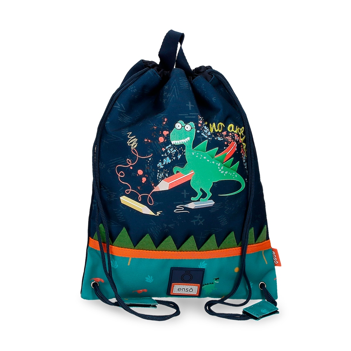 Dino Artist Bolsa de merienda multicolor 27x34x10 cms mochila saco enso con asa superior para