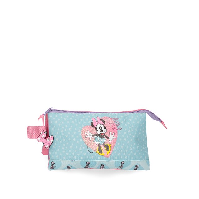 Imagen 0 de Estuche de niña Minnie My happy place tres compartimentos