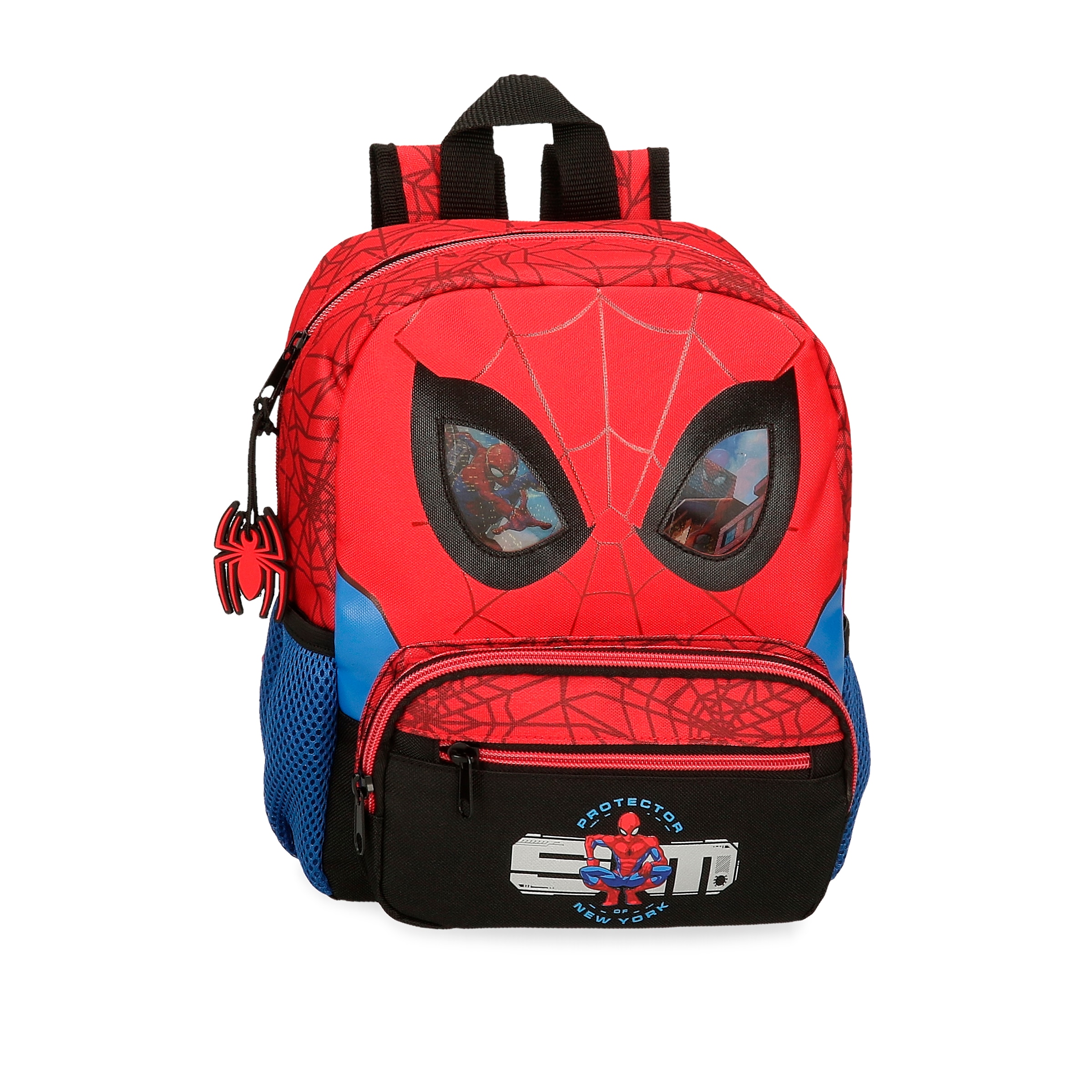 Mochila preescolar de ni o Spiderman Protector 28cm con bolsillos