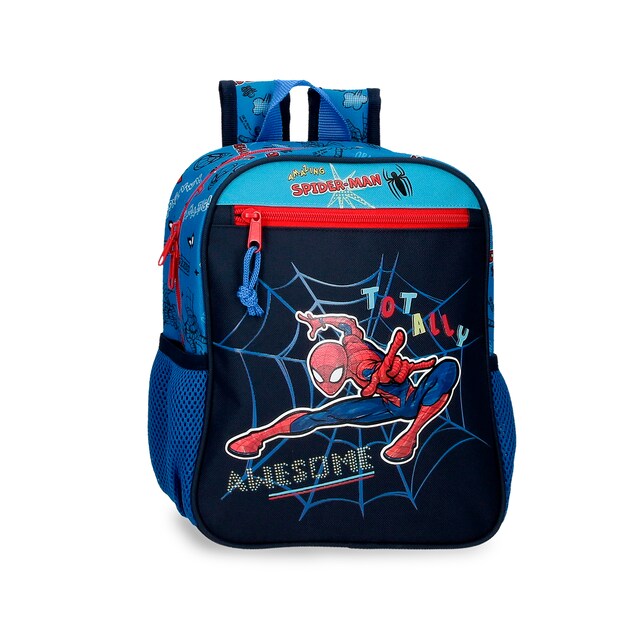 Imagen 0 de Mochila Spiderman Totally awesome 28cm adaptable con bolsillos frontales