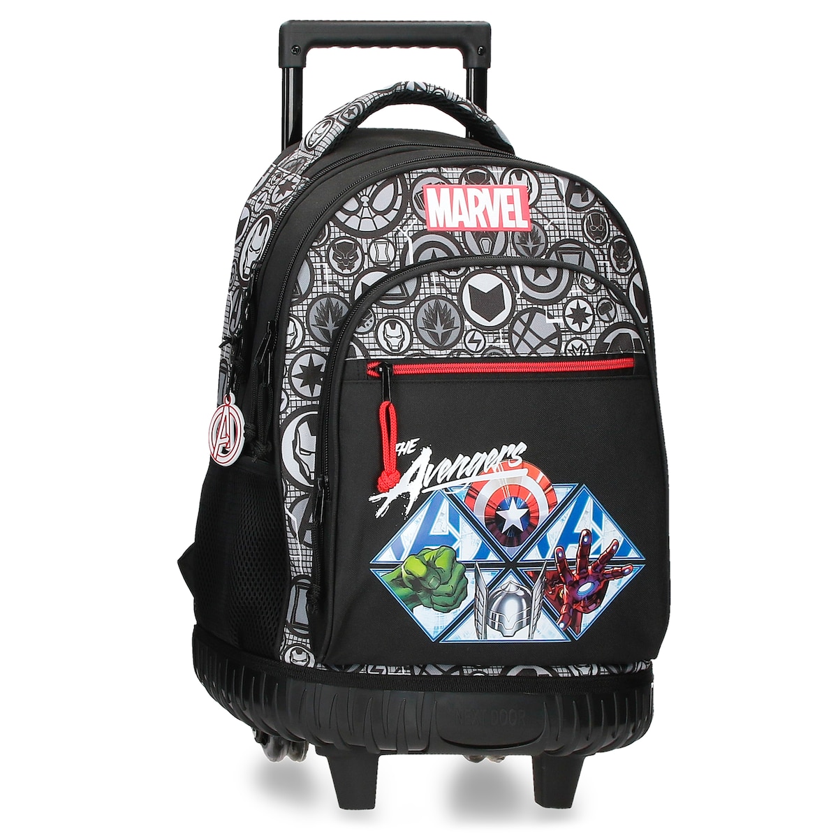 Mochila Con Ruedas avengers heroes 2r marvel los vengadores compact 2 negro 33x44x21 cms 3024l