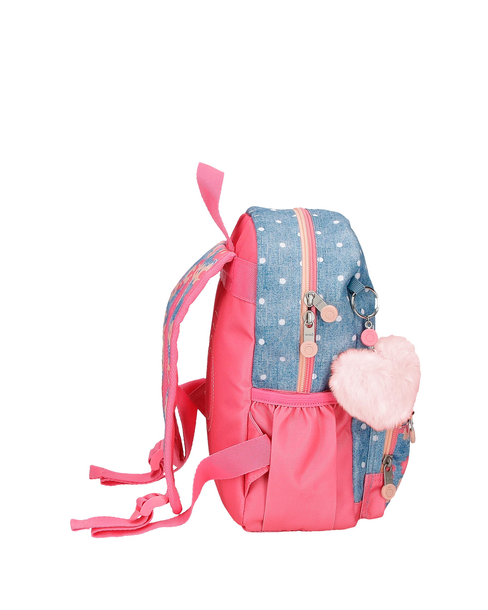 Mochila para niña Enso Little Dreams adaptable con bolsillos laterales 28 cm Rosa-2