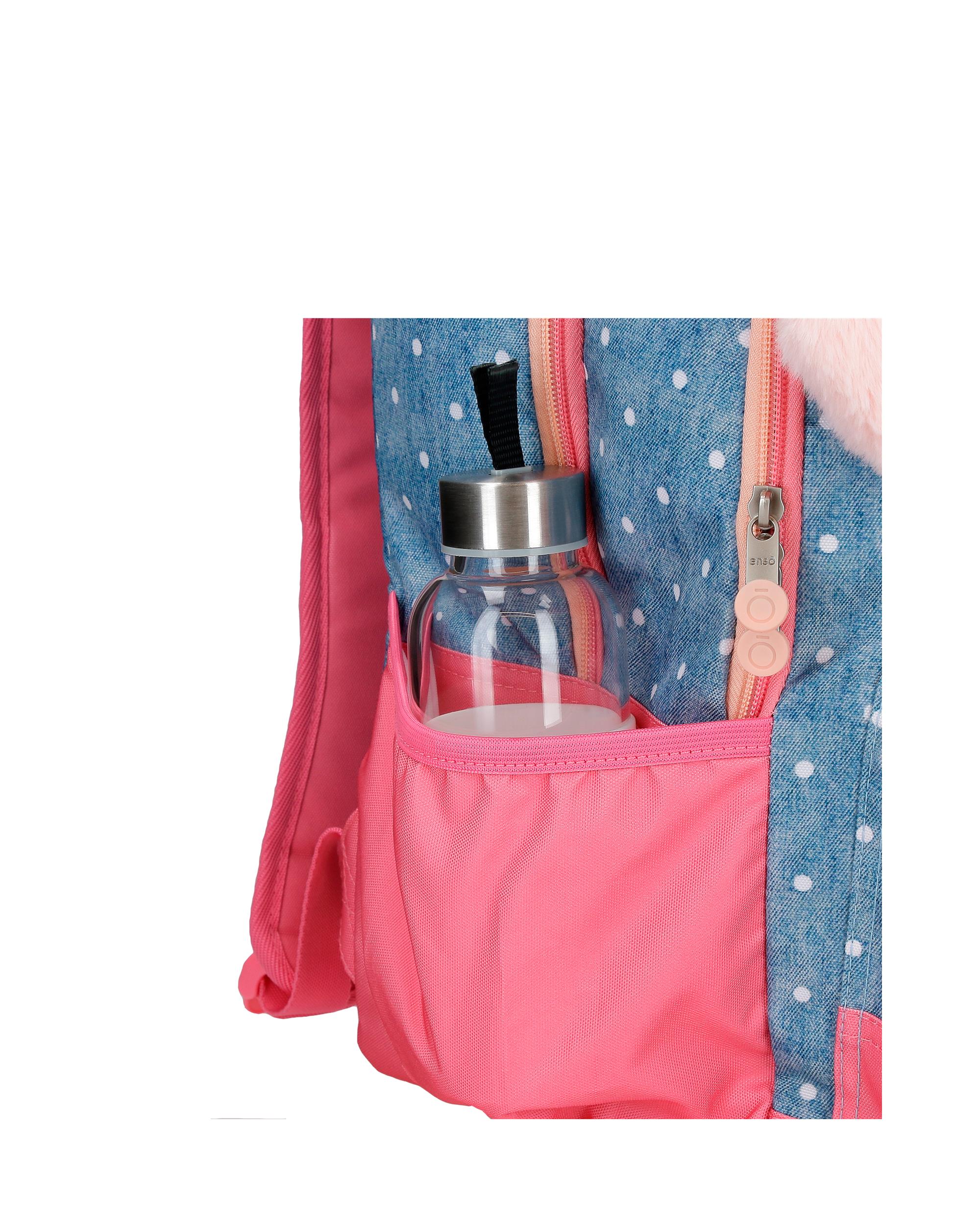 Mochila para niña Enso Little Dreams adaptable con bolsillos laterales 28 cm Rosa-6