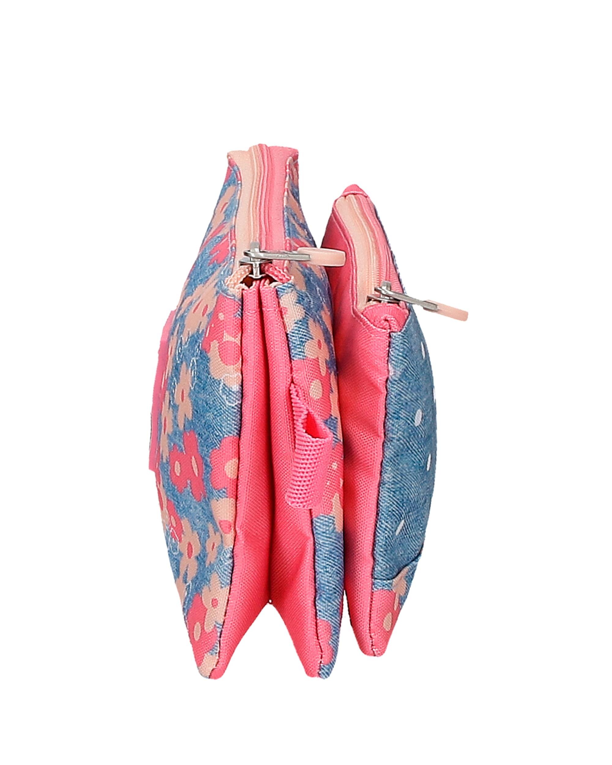 Estuche Enso Little Dreams para niña con tres Compartimentos y asa lateral Rosa-2