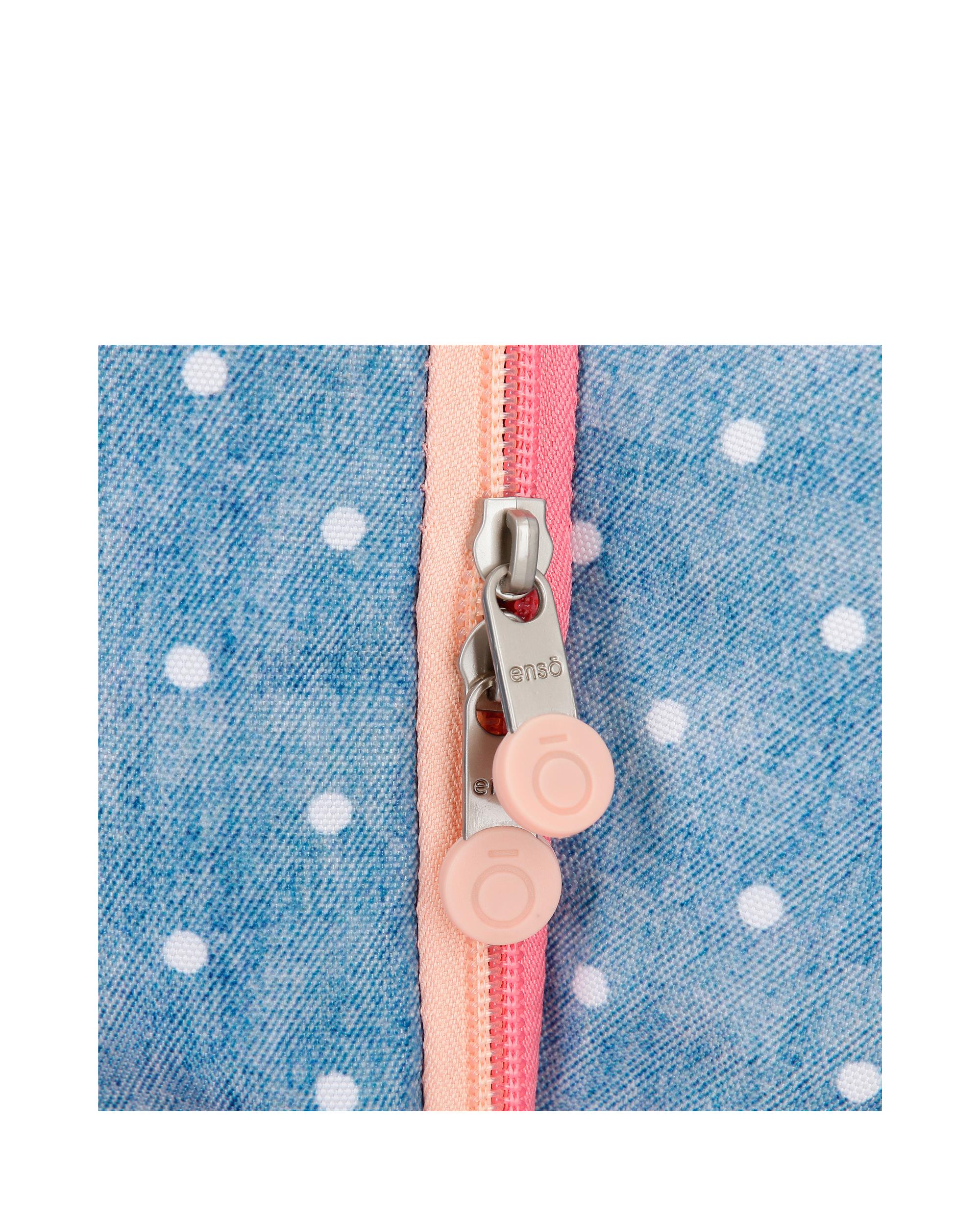 Estuche Enso Little Dreams para niña con tres Compartimentos y asa lateral Rosa-6