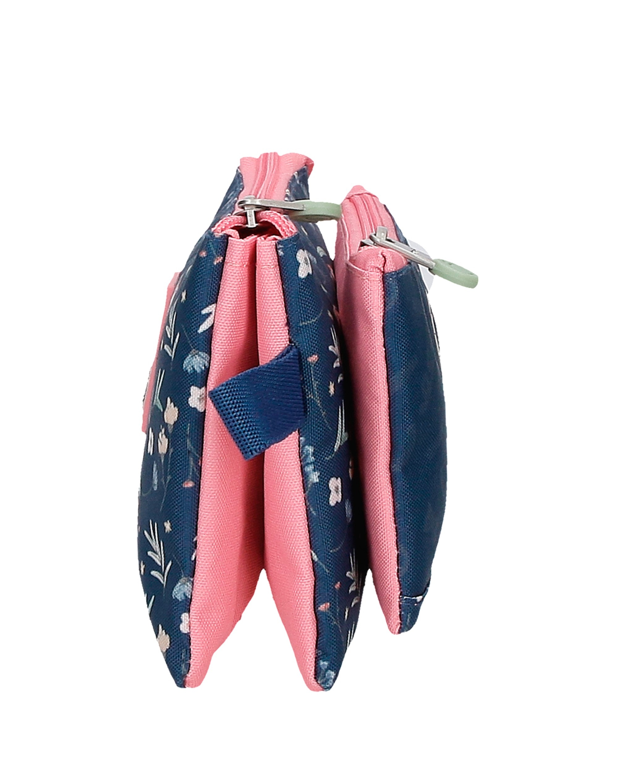 Estuche Enso Ciao Bella para niña con tres compartimentos y asa lateral Azul-2