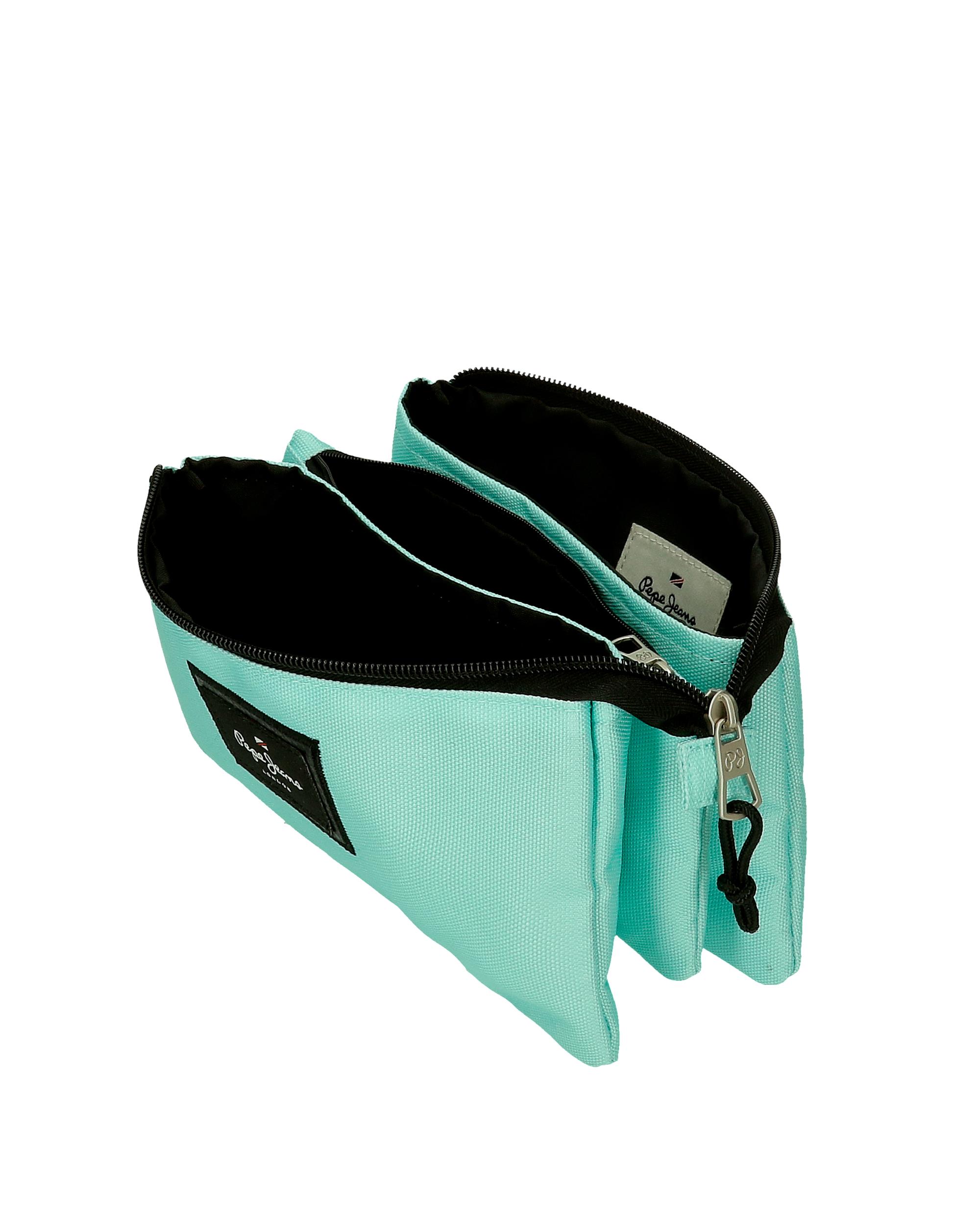 Imagen 4 de Estuche Pepe Jeans Aris Colorful tres compartimentos Aguamar Verde