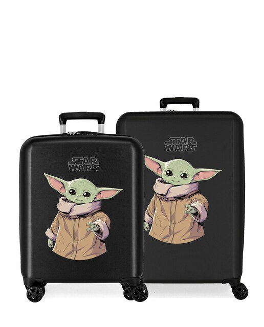 Imagen 0 de Juego de maletas infantil rígidas de cabina y mediana Star wars Grogu con capacidad de 119L