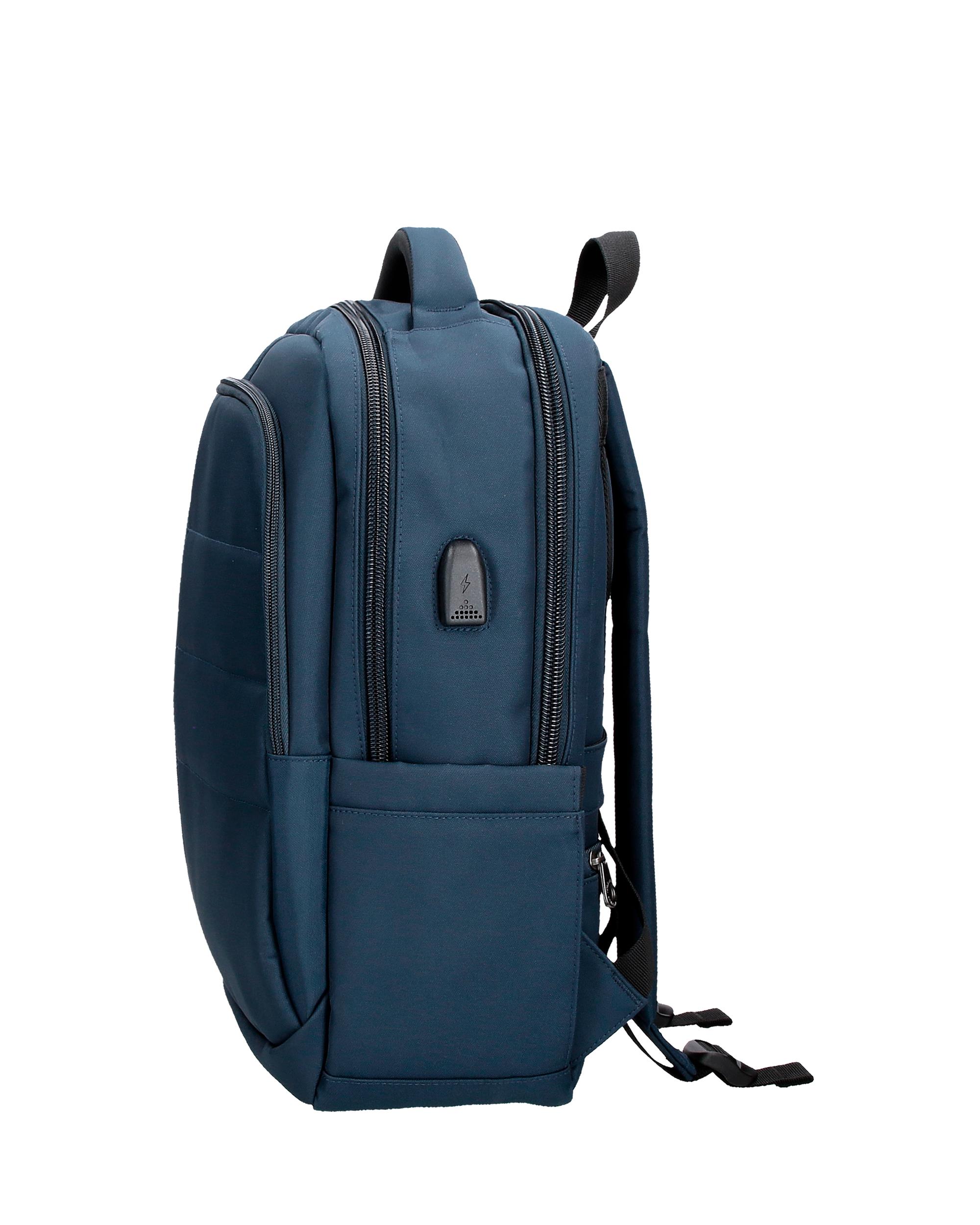 Mochila porta ordenador 15,6" Ancor con dos compartimentos y adaptable a trolley Azul-4