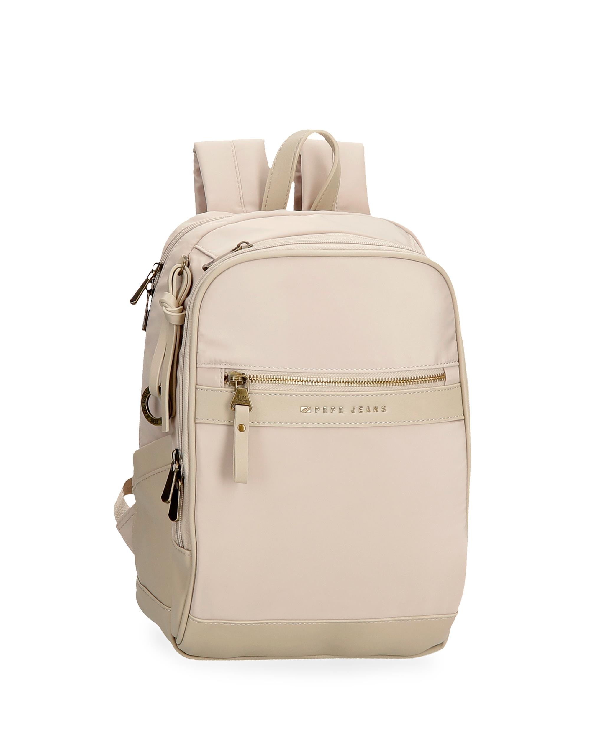 PEPE JEANS Mochila Para Portátil Poliéster y PU Morgan Beige