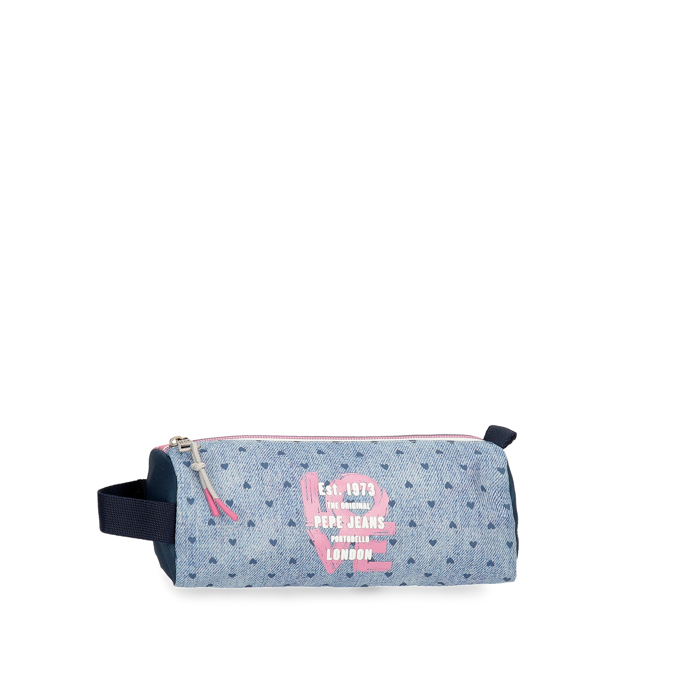 Estojo Redondo Pepe Jeans Noni Denim com Fecho de Correr.