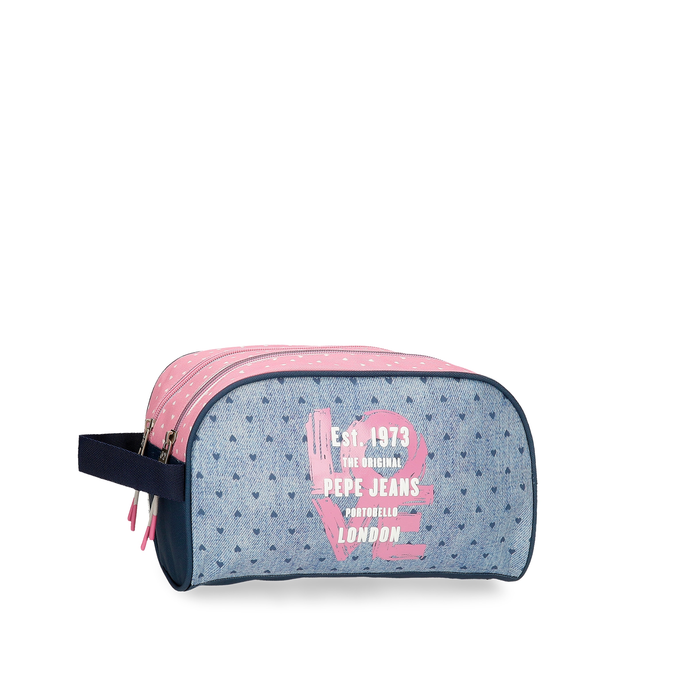 Neceser Noni denim dos compartimentos adaptable.