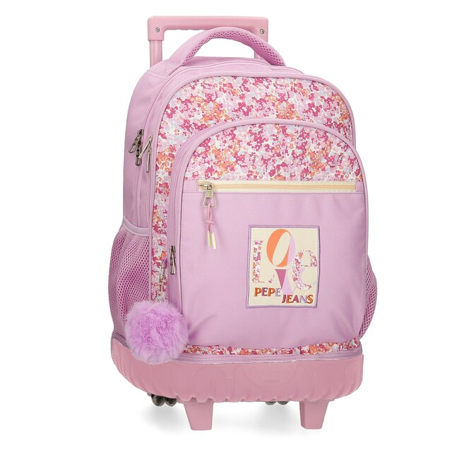 Imagen 0 de Mochila con ruedas Sandra y pompón decorativo