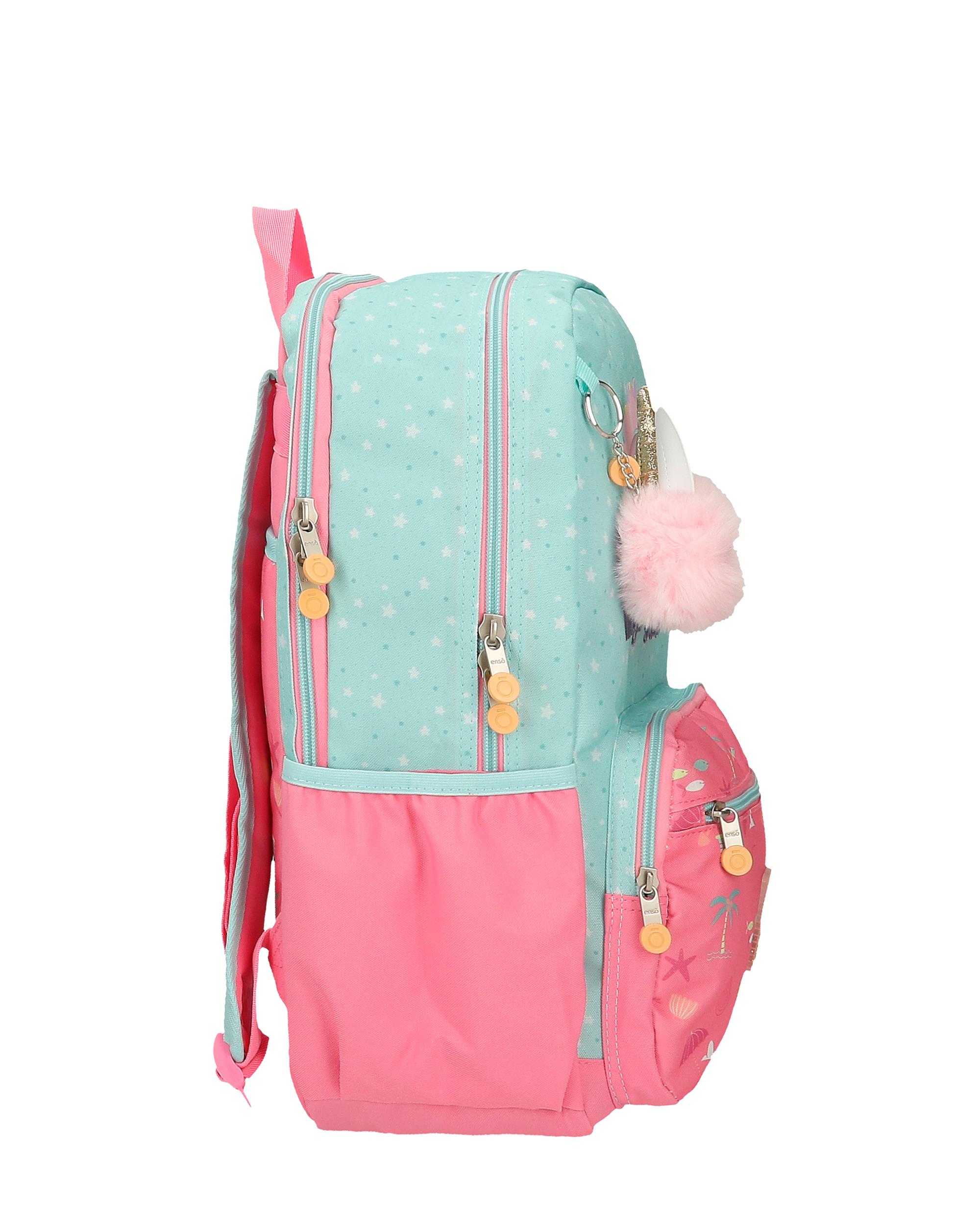 Mochila escolar Magic summer de 42 cm adaptable con dos compartimentos Multicolor-2