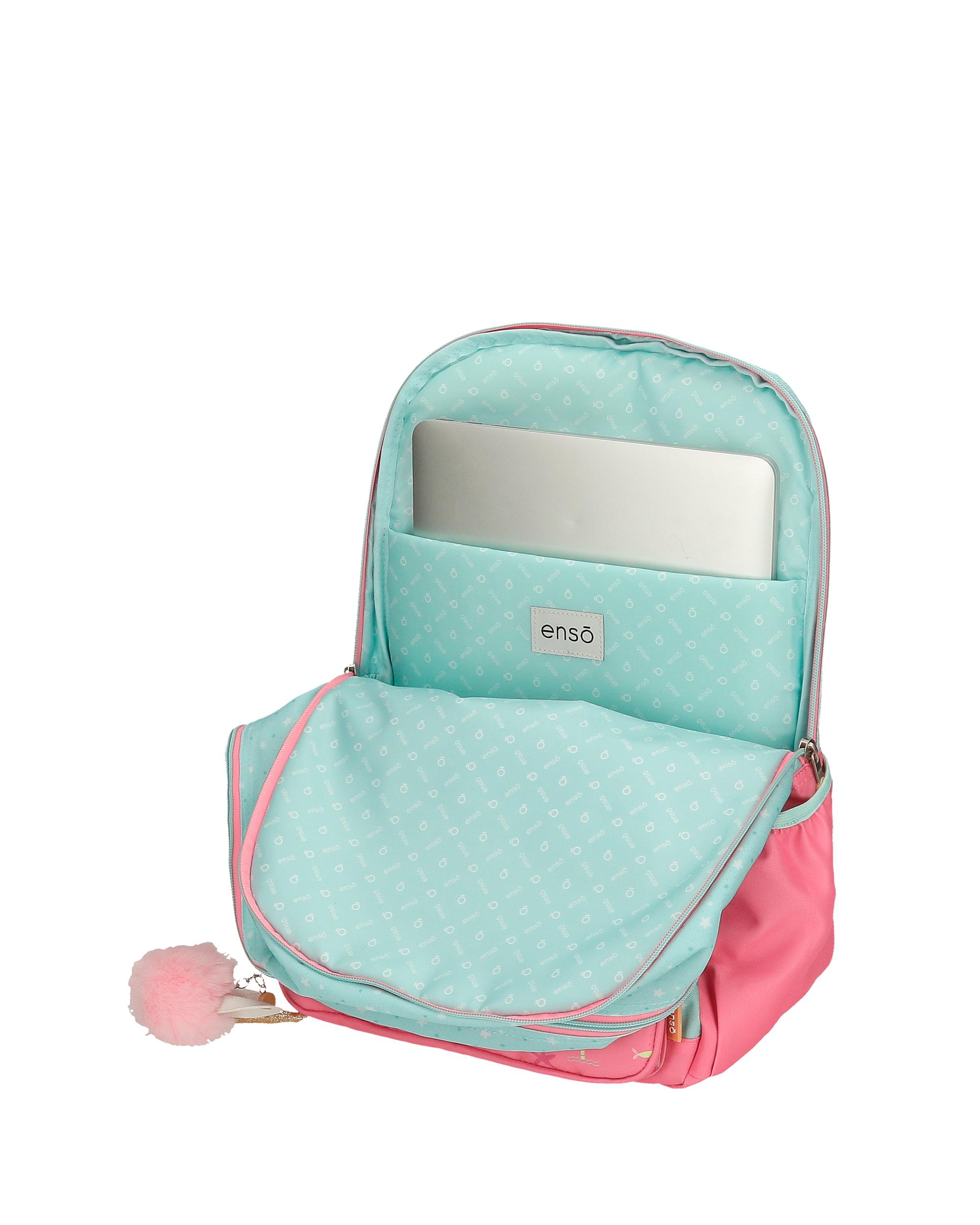 Mochila escolar Magic summer de 42 cm adaptable con dos compartimentos Multicolor-4