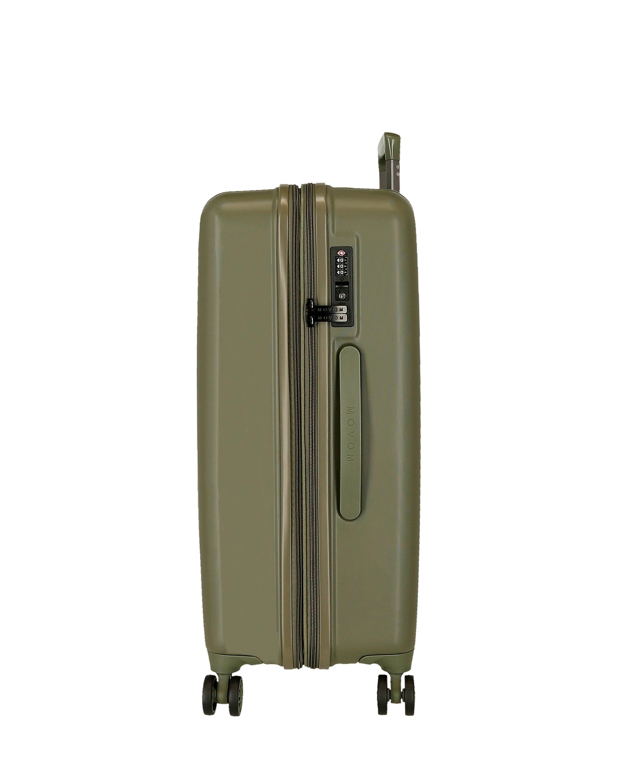 Imagen 2 de Maleta mediana 68 cm expandible movom wood abs con capacidad de 72l rojo - Verde Verde