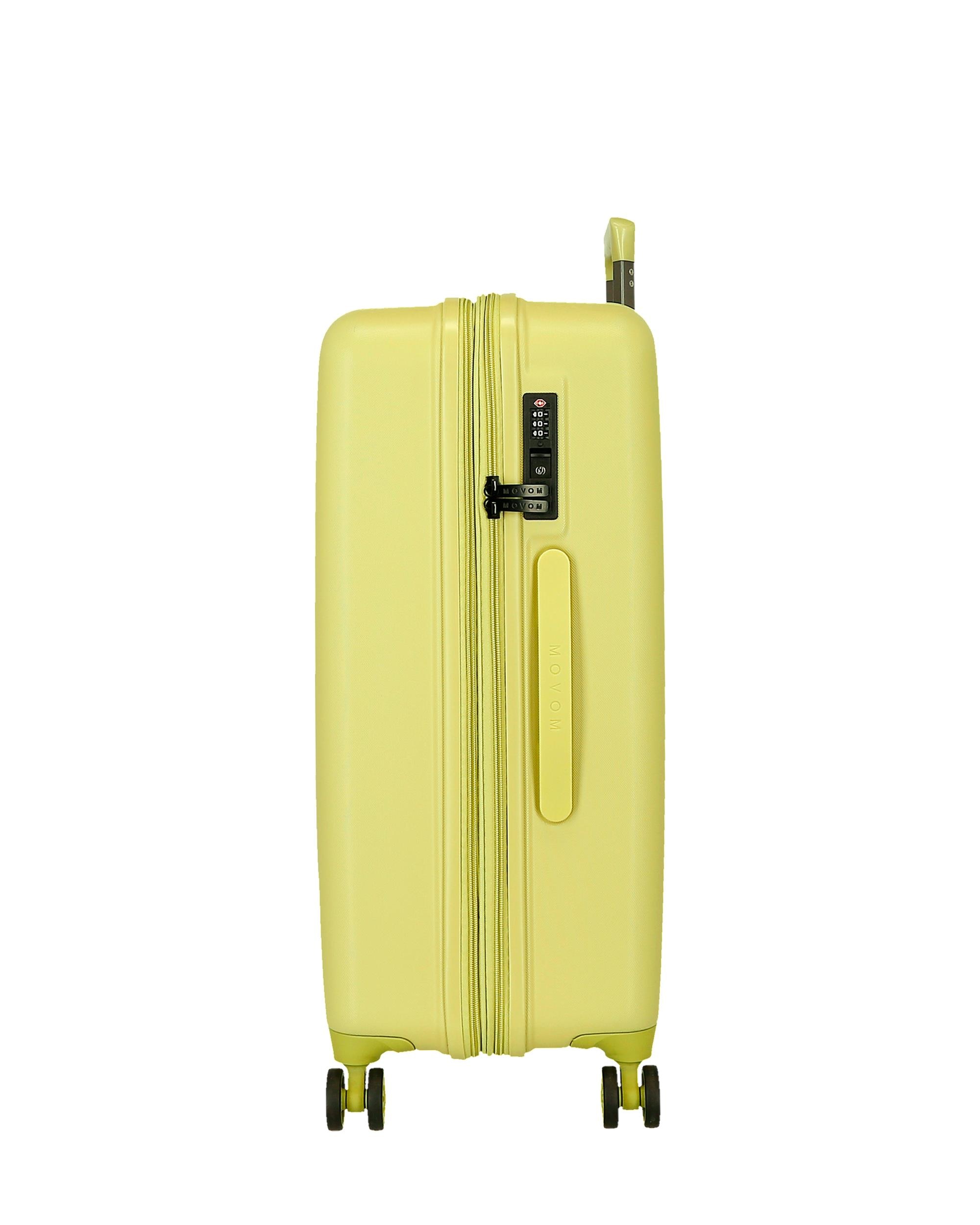 Maleta mediana 68 cm expandible movom wood abs con capacidad de 72l plata - Amarillo Amarillo-2