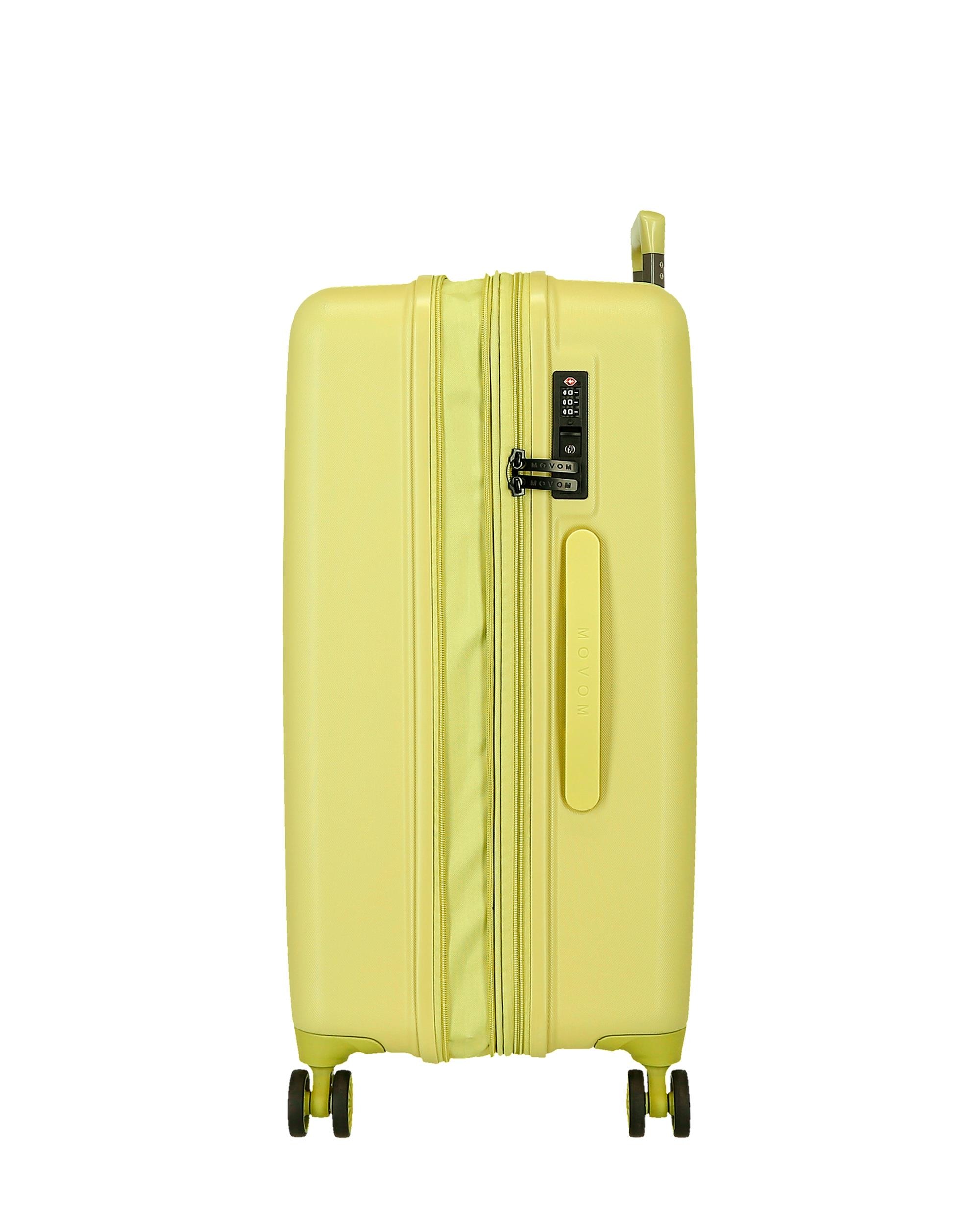 Maleta mediana 68 cm expandible movom wood abs con capacidad de 72l plata - Amarillo Amarillo-6