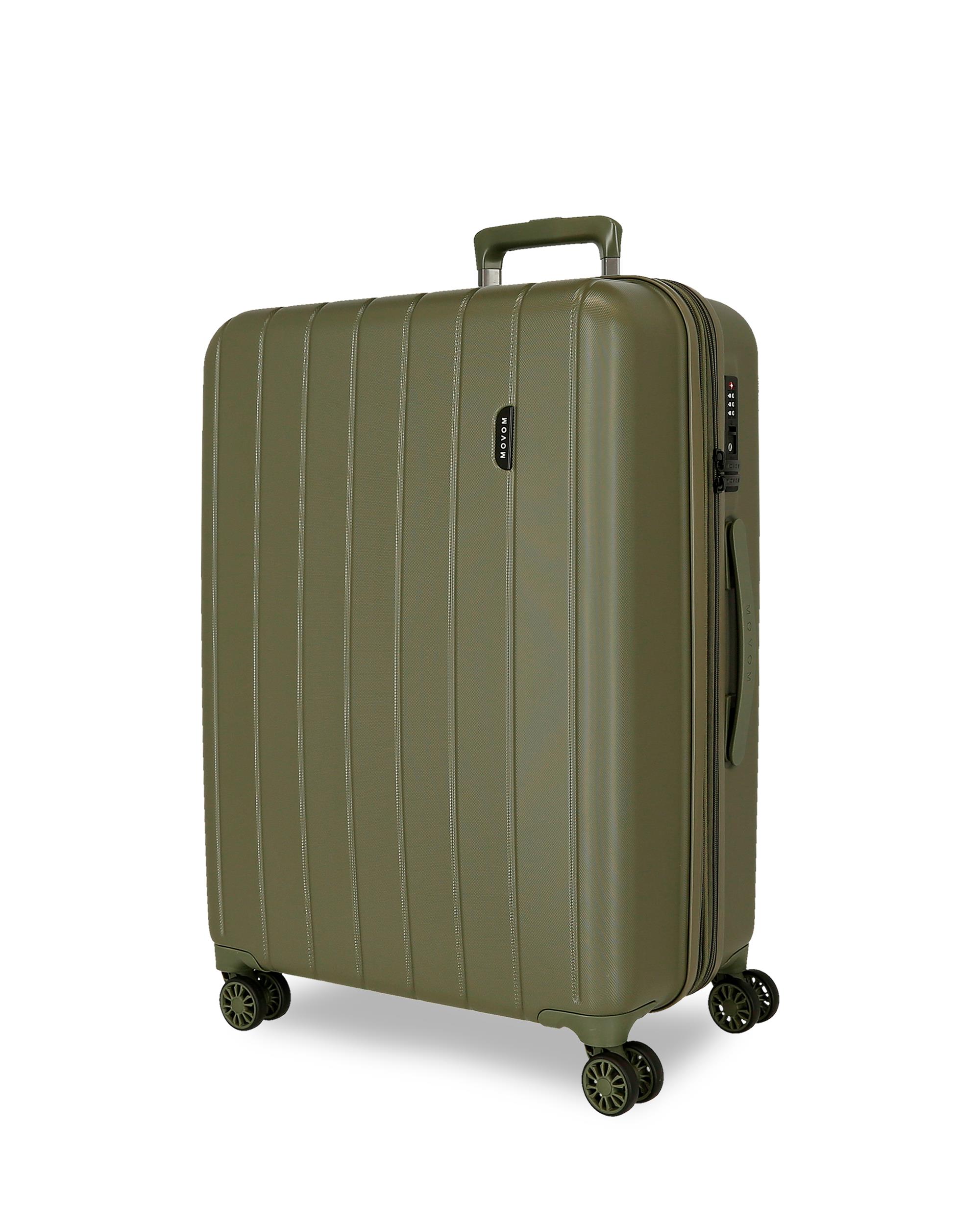 Imagen 1 de Maleta grande 78 cm expandible movom wood abs con capacidad de 108l antracita - Verde Verde