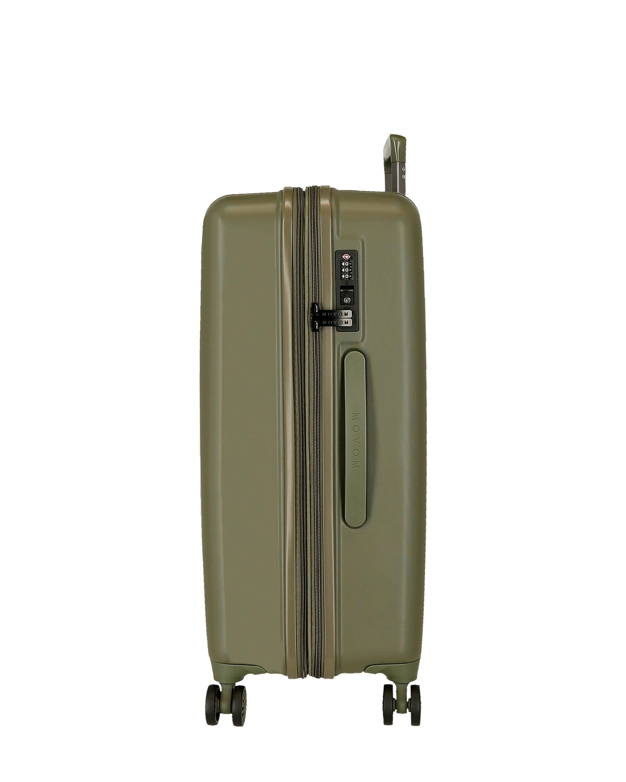 Imagen 2 de Maleta grande 78 cm expandible movom wood abs con capacidad de 108l antracita - Verde Verde