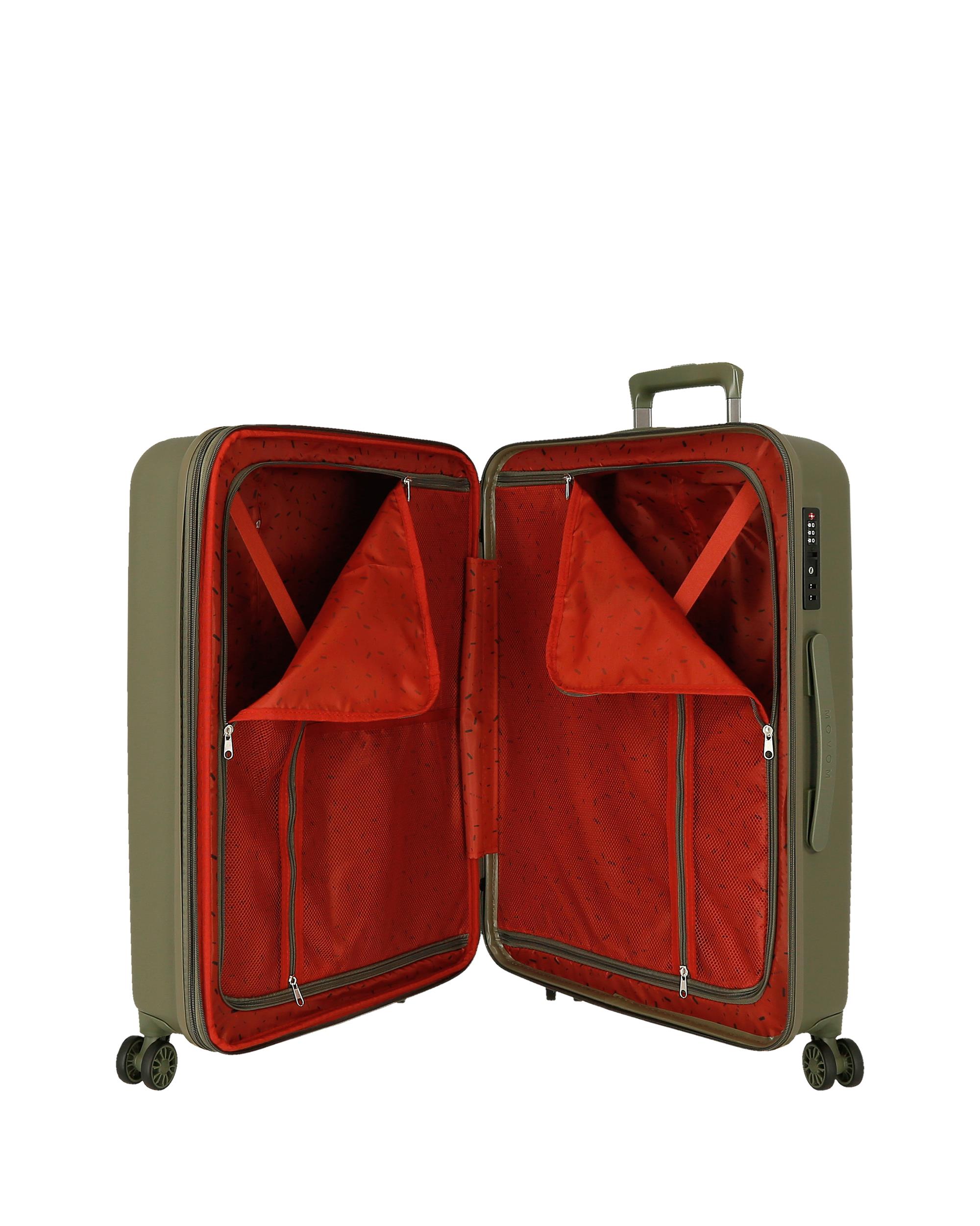 Imagen 5 de Maleta grande 78 cm expandible movom wood abs con capacidad de 108l antracita - Verde Verde