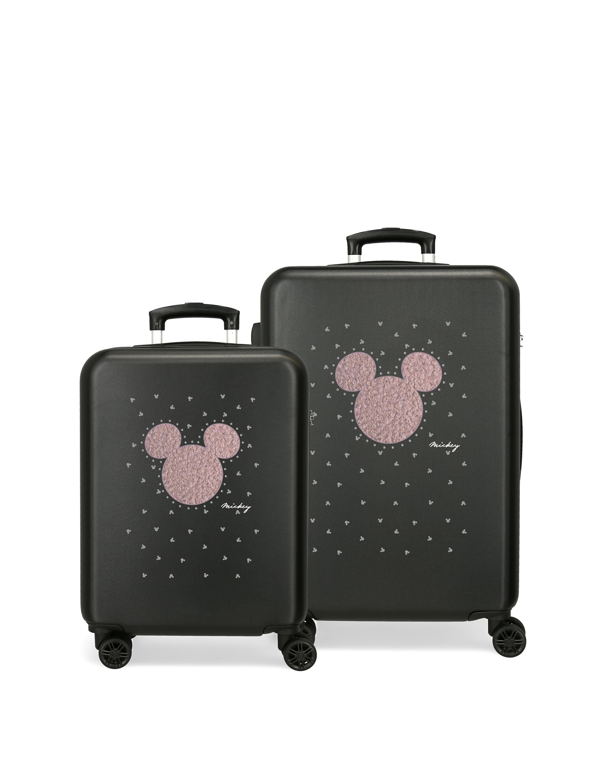 Disney - Juego de maletas (cabina y mediana) mickey studs con capacidad de 91l.