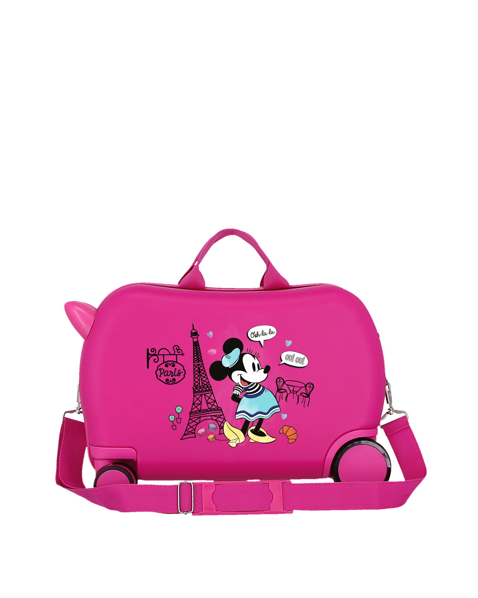 Mala Infantil 2 Rodas Multidirecionais Minnie Around The World com Capacidade de 24l Fúcsia-3