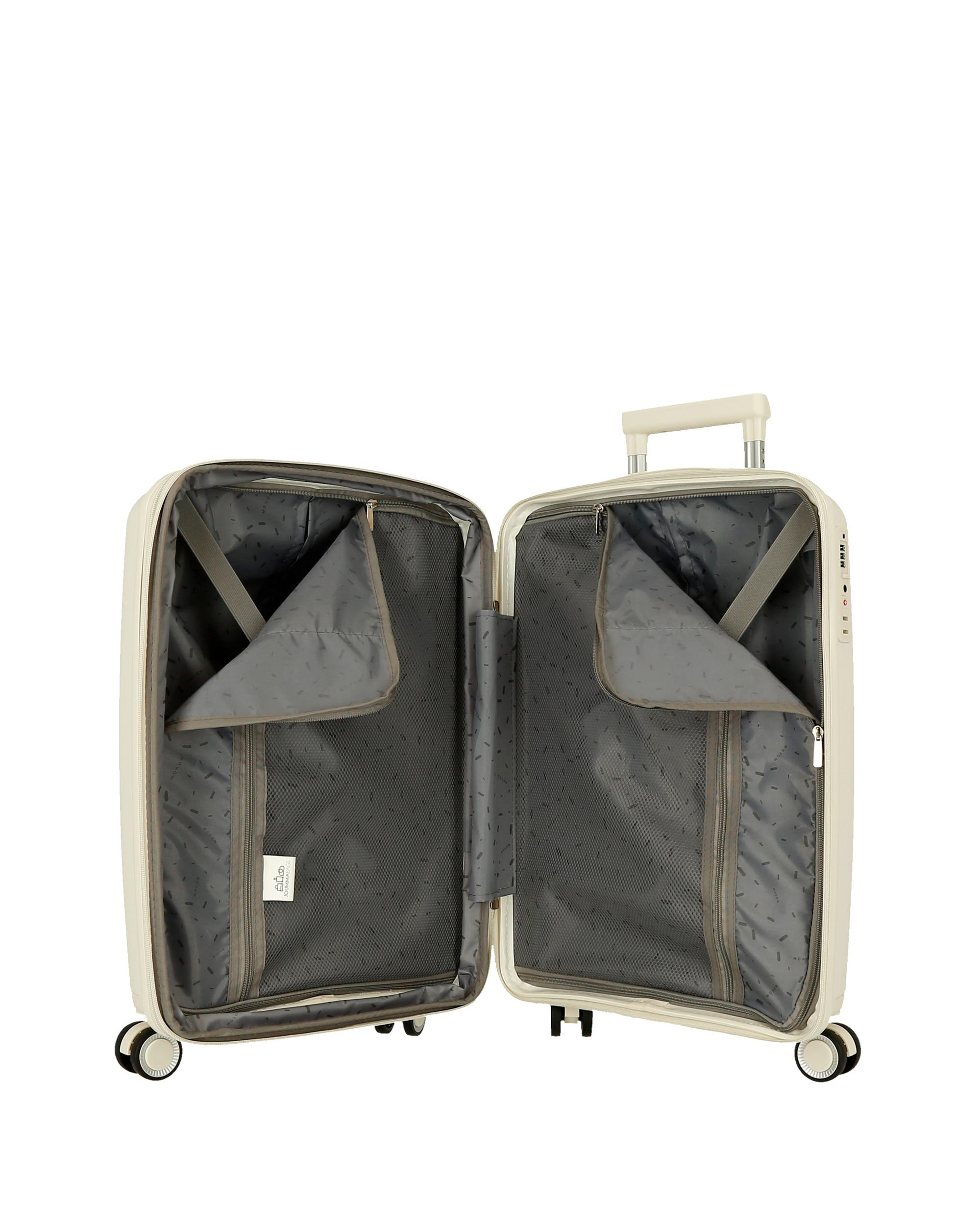 Imagen 5 de Maleta de cabina 55 cm extensible new ocuri con capacidad de 37l en rosa - Movom - Blanco Blanco
