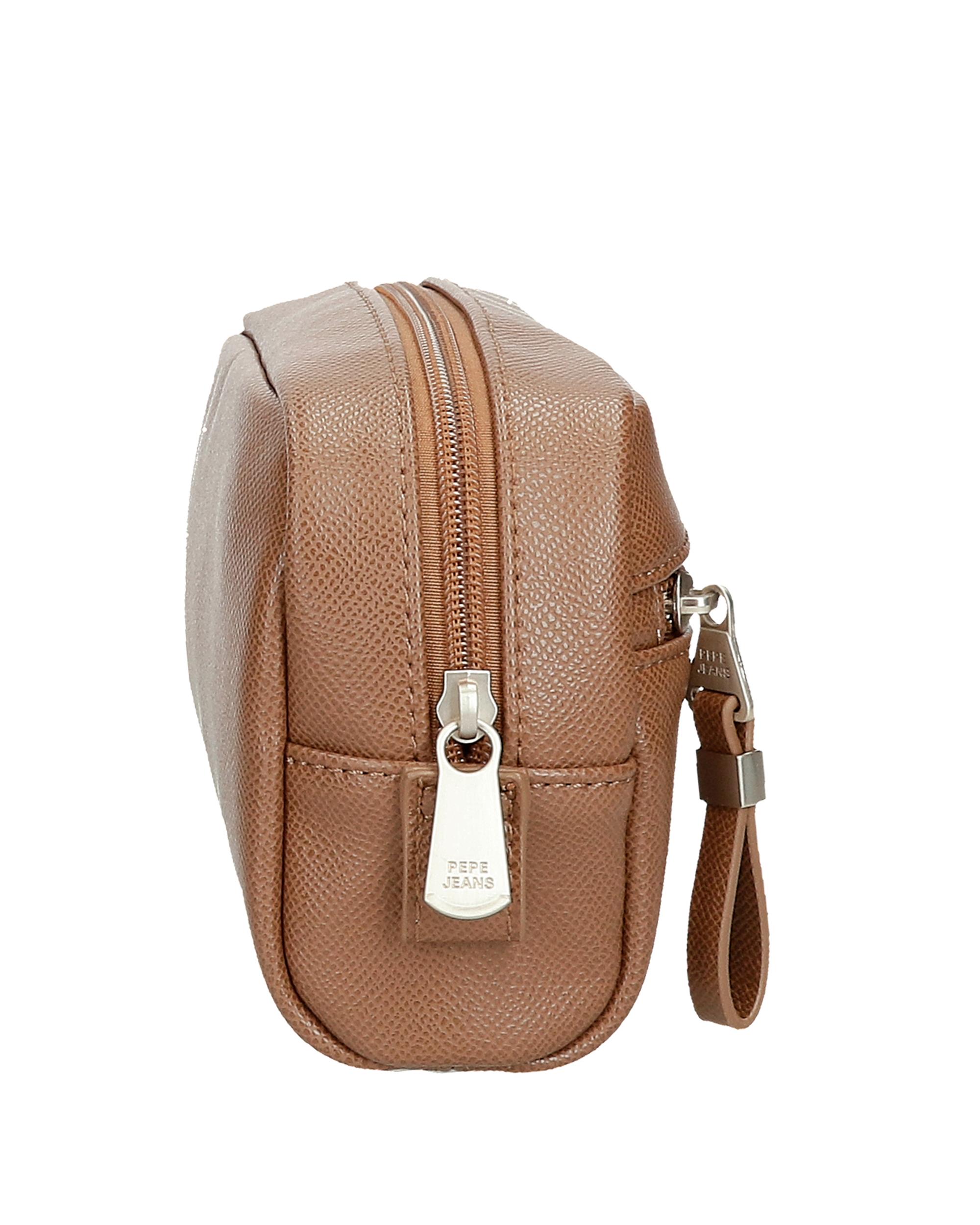 Necessaire Pequeno Elia com Bolso Frontal Castanho-2