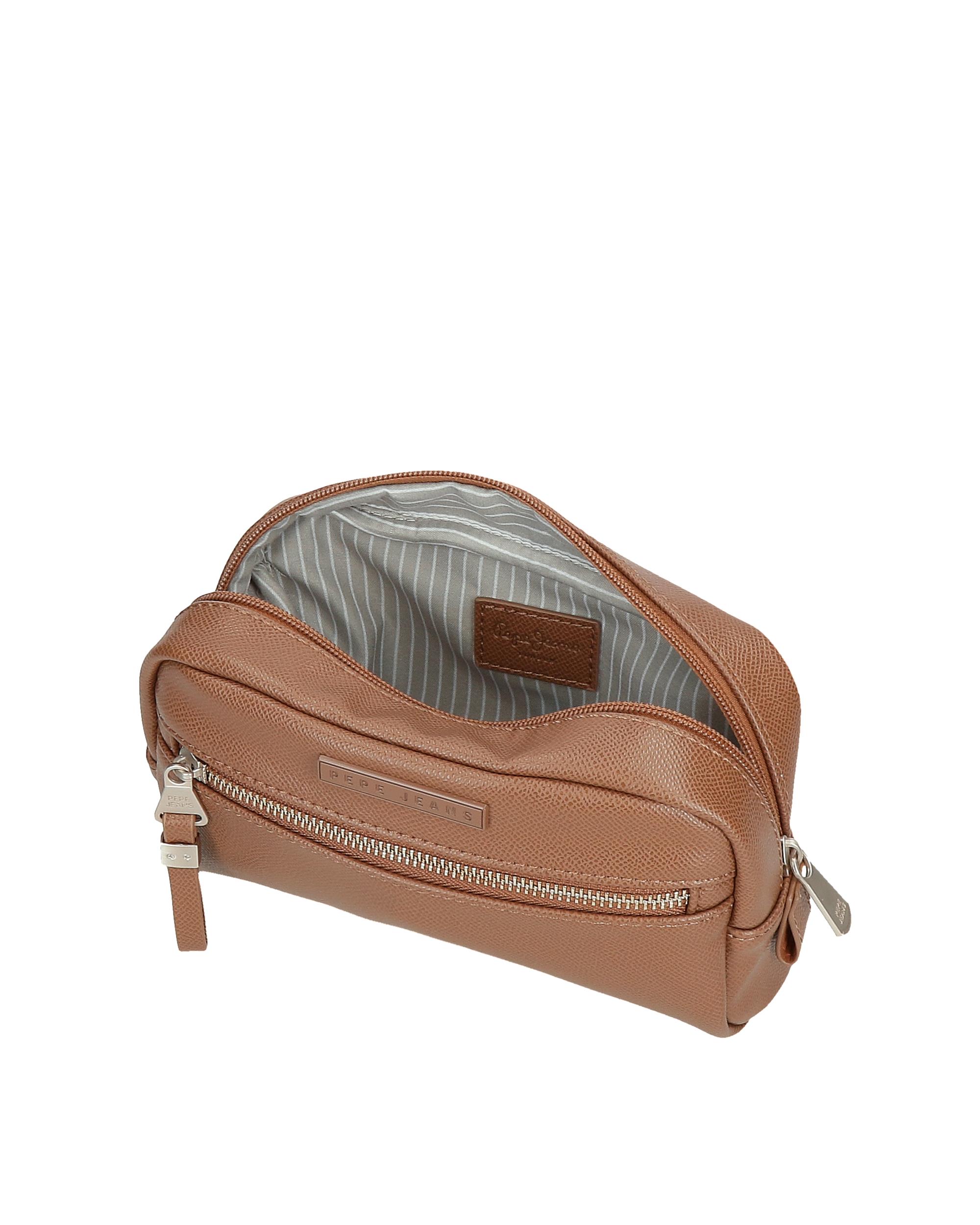 Necessaire Pequeno Elia com Bolso Frontal Castanho-4