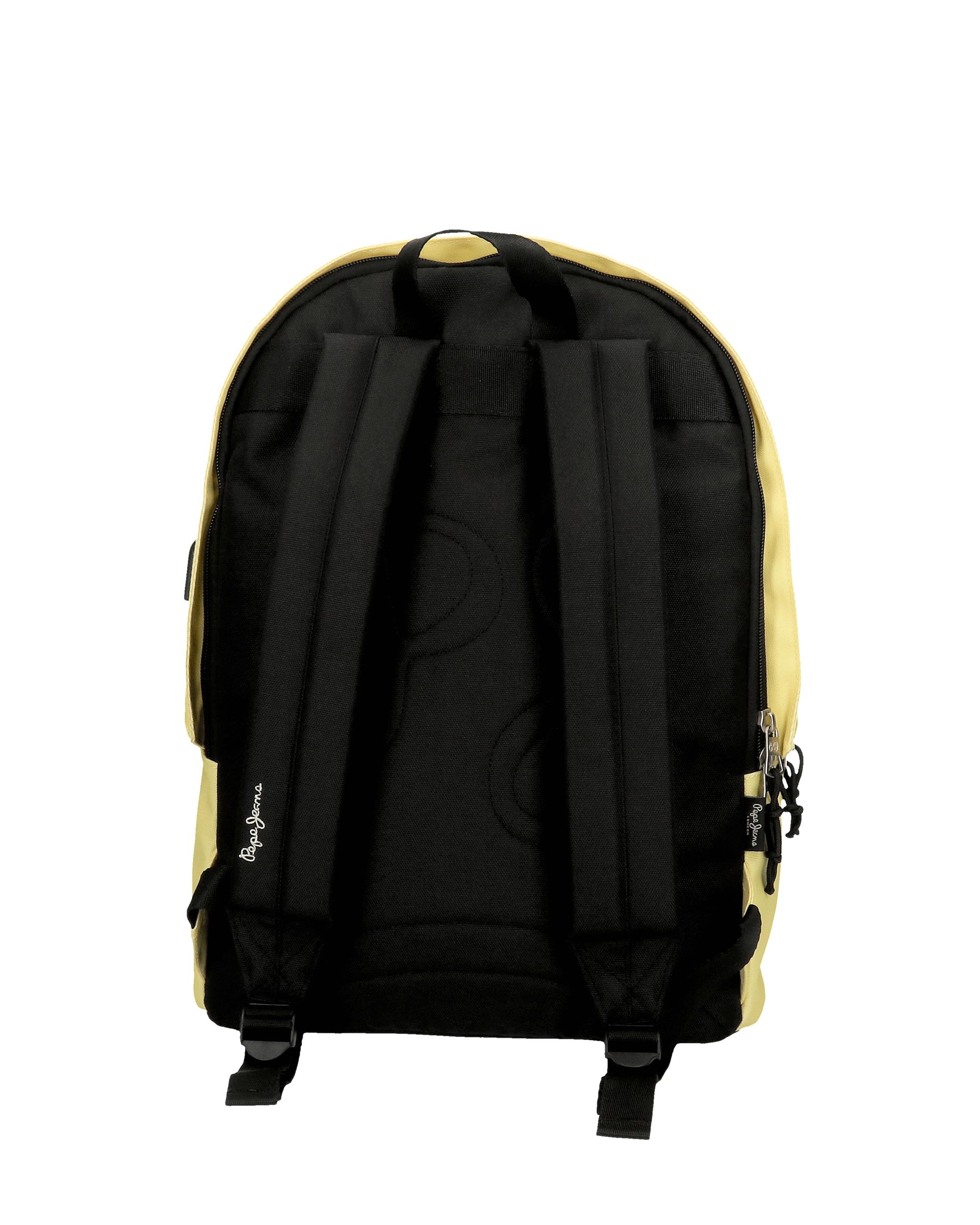 Imagen 3 de Mochila portaordenador Pepe Jeans Aris Colorful 2 compartimentos + estuche en amarillo claro Amarillo