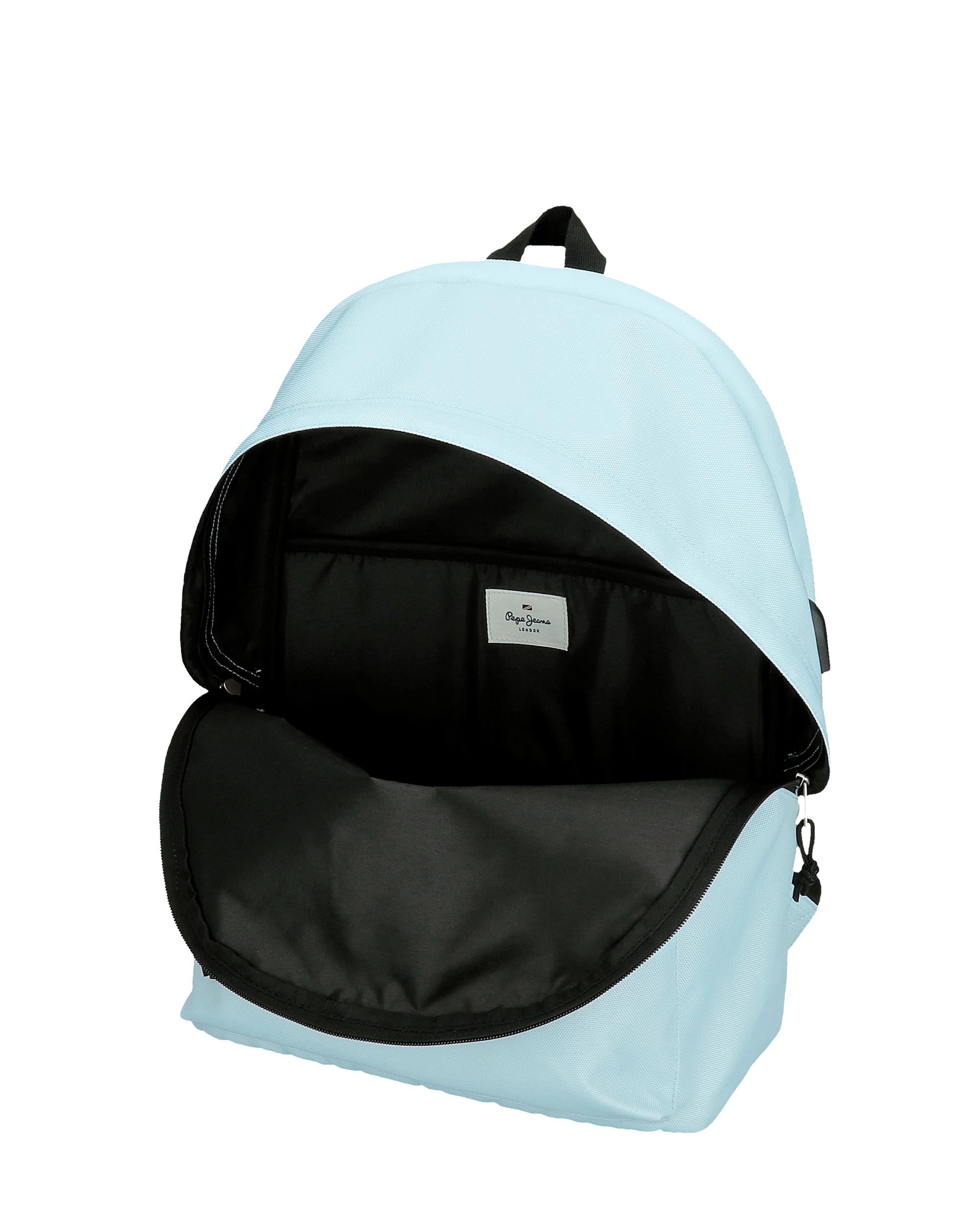 Mochila Pepe Jeans Aris Colorful Portaordenador de Dois Compartimentos em Azul-claro Azul-6