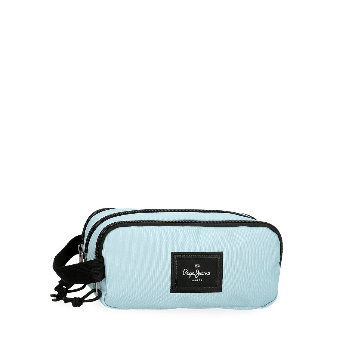 Estuche Pepe Jeans Aris Colorful tres compartimentos en azul claro