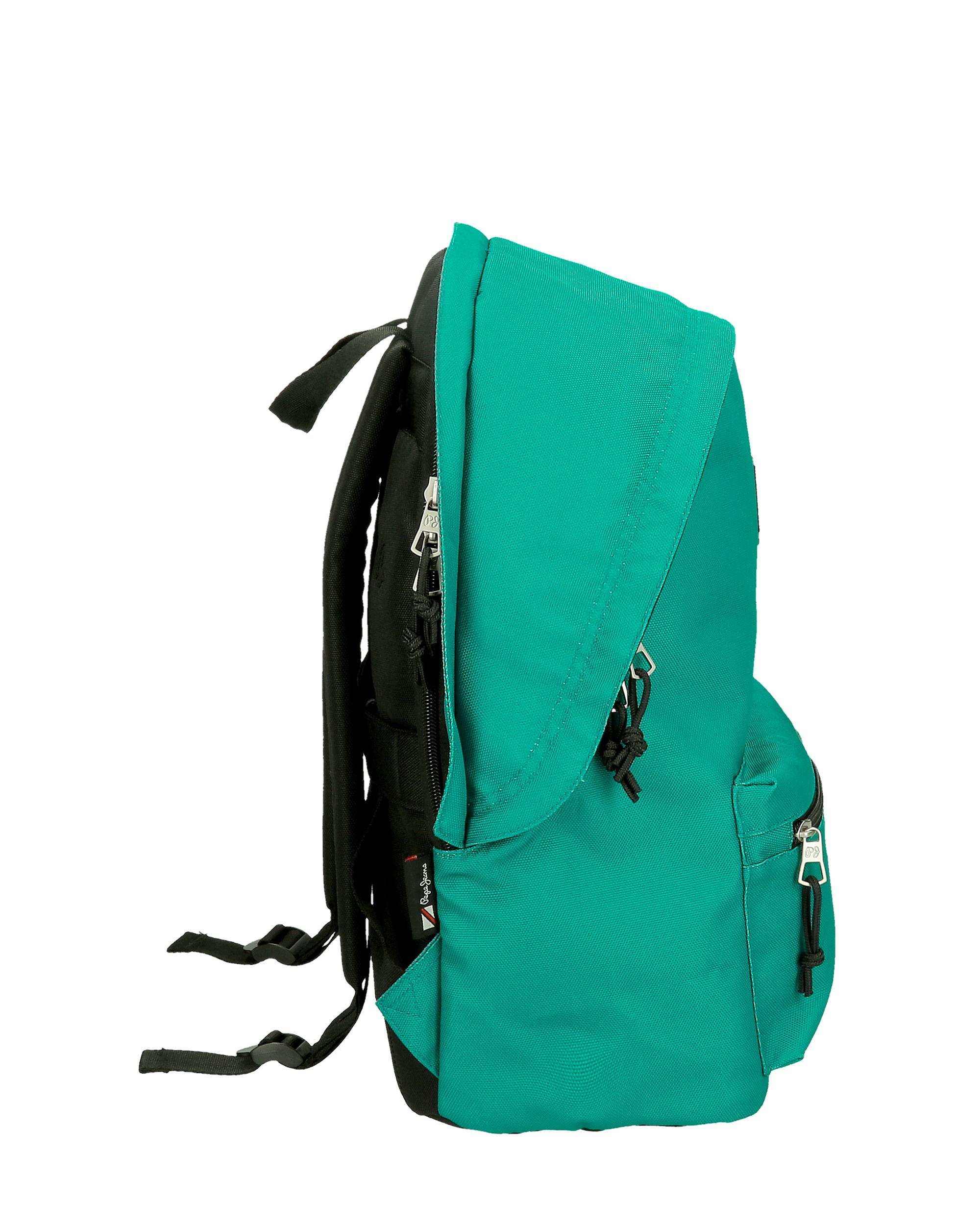 Mochila Pepe Jeans Aris Evergreen porta ordenador dos compartimentos en verde Verde-2